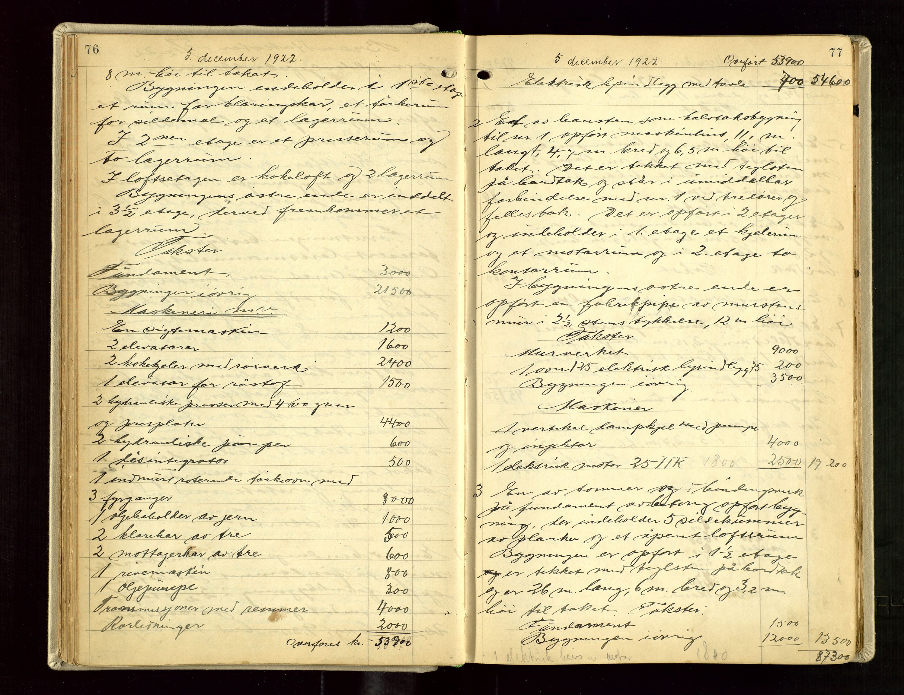 Eigersund lensmannskontor, AV/SAST-A-100171/Goa/L0005: "Branntakstprotokoll", 1921-1936, s. 76-77