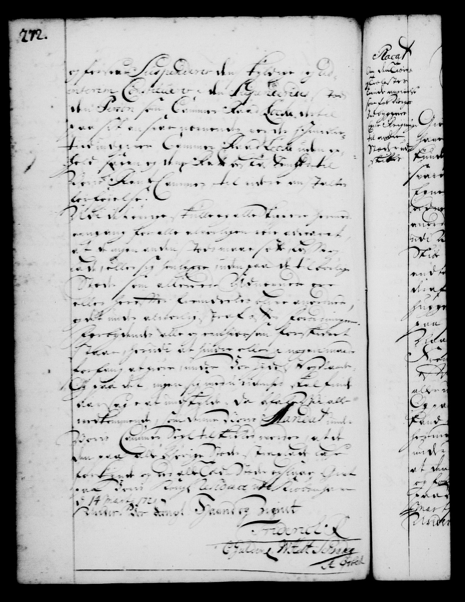 Rentekammeret, Kammerkanselliet, RA/EA-3111/G/Gg/Gga/L0001: Norsk ekspedisjonsprotokoll med register (merket RK 53.1), 1720-1723, s. 272