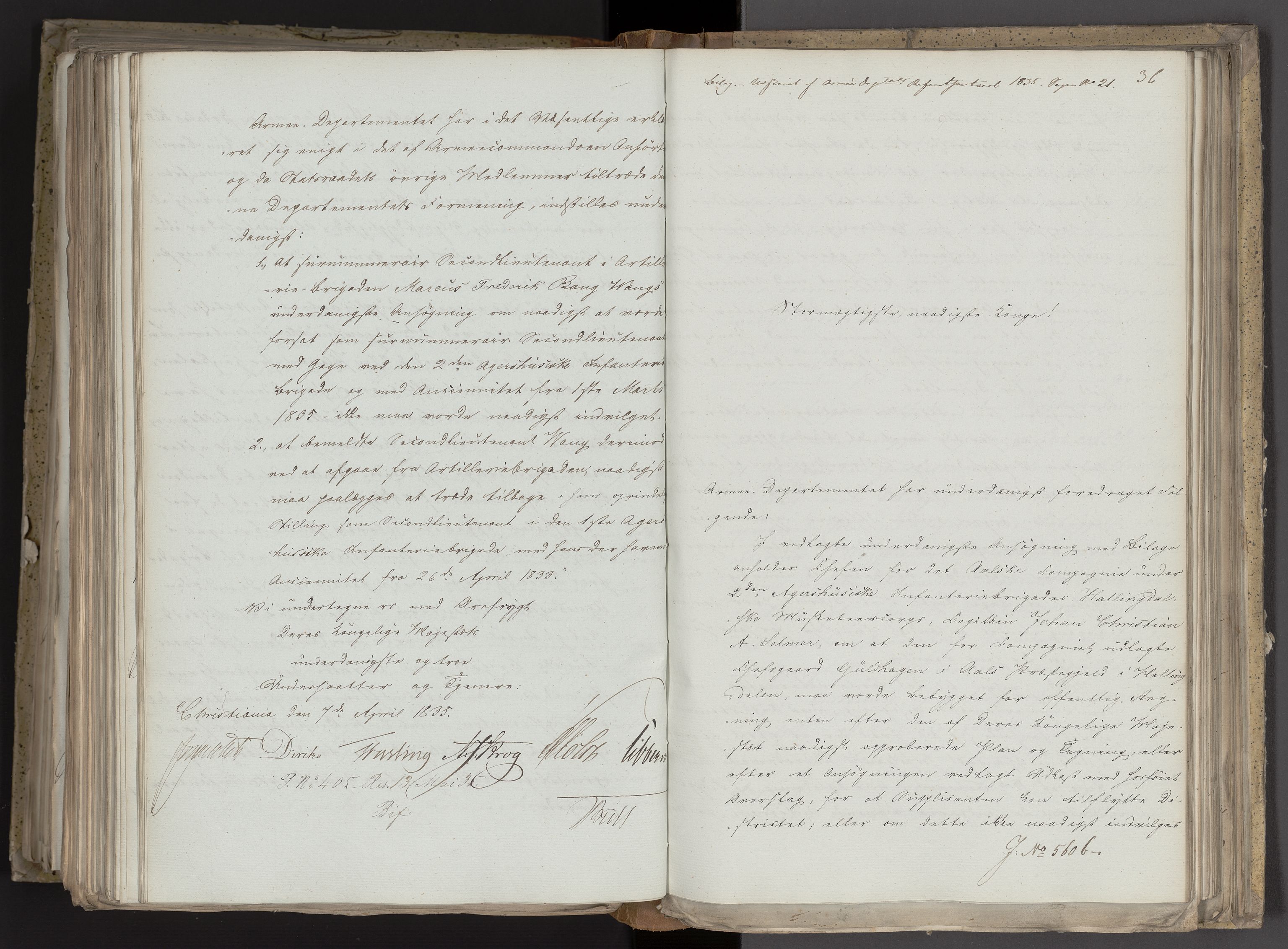 Statsrådsavdelingen i Stockholm, AV/RA-S-1003/D/Da/L0098: Regjeringsinnstillinger nr. 5461-5649, 1835