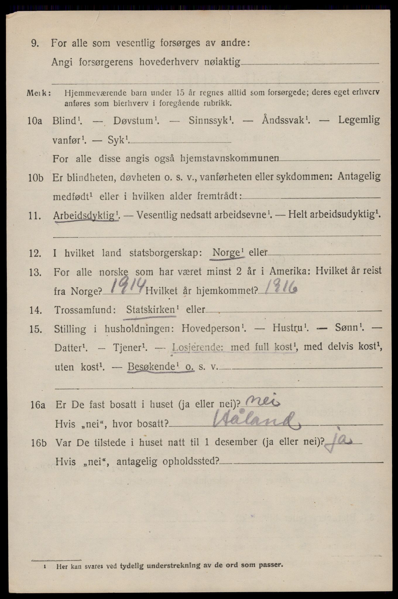 SAST, Folketelling 1920 for 1124 Håland herred, 1920, s. 7114