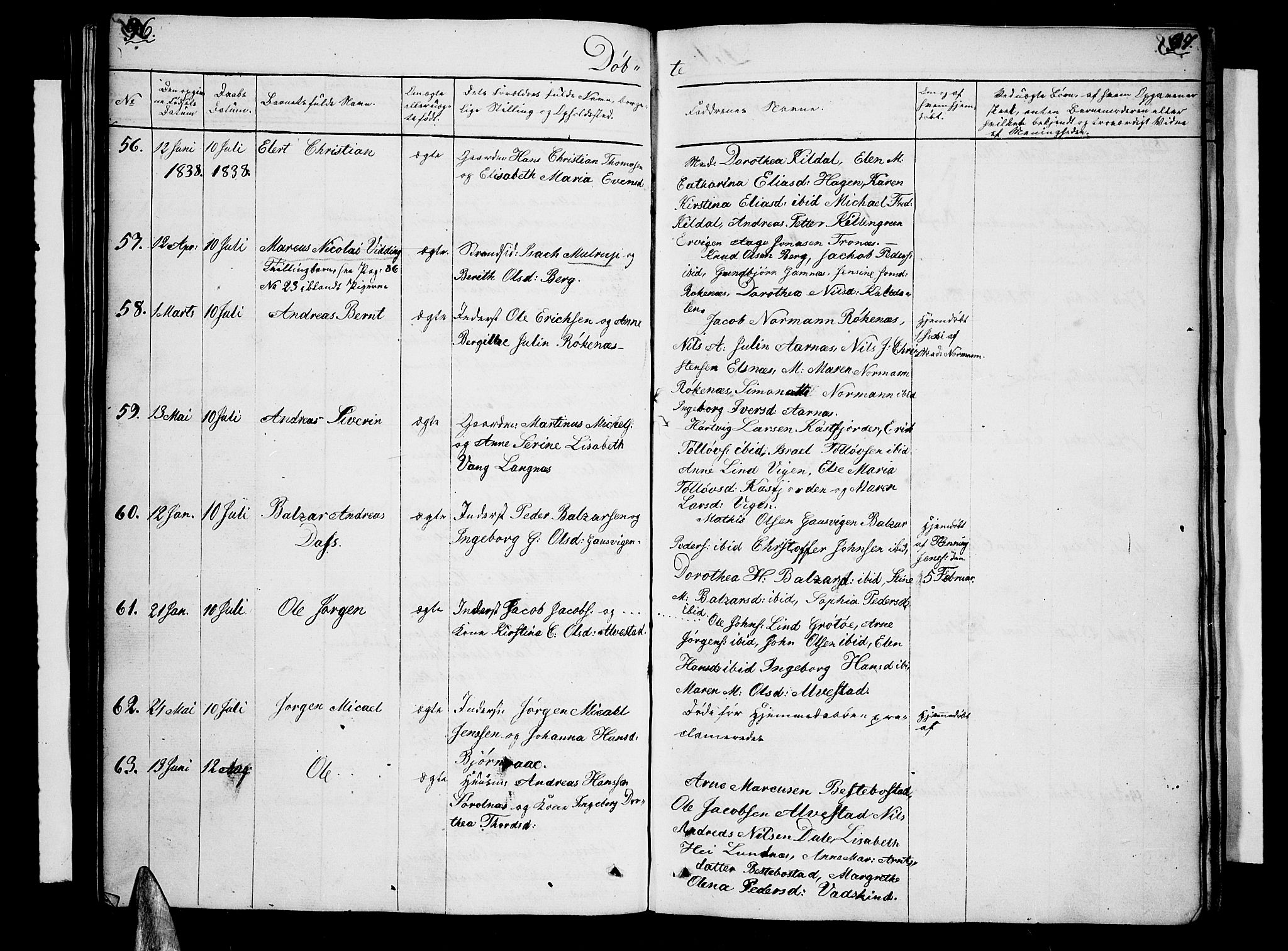 Trondenes sokneprestkontor, AV/SATØ-S-1319/H/Hb/L0005klokker: Klokkerbok nr. 5, 1834-1845, s. 96-97