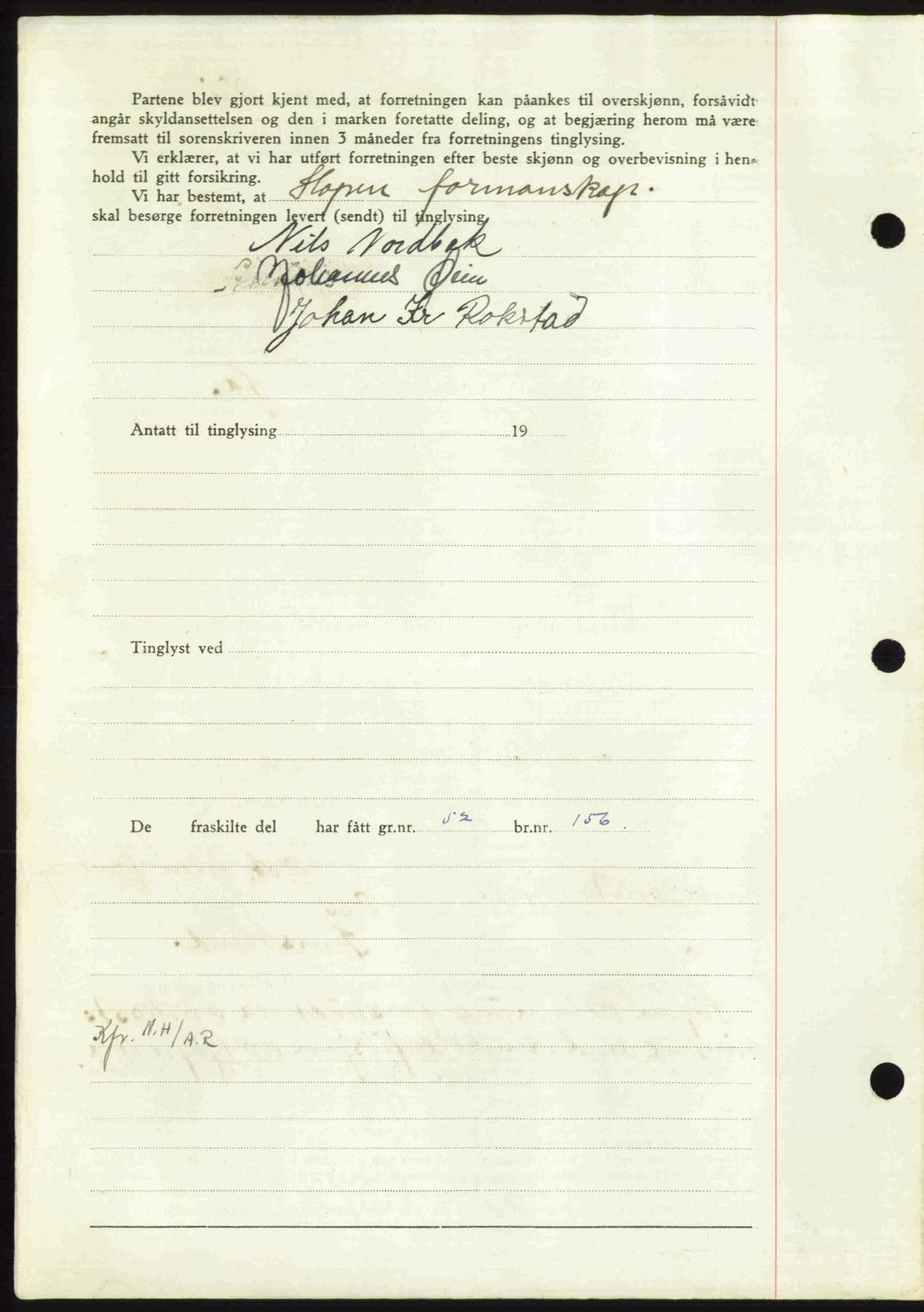 Nordmøre sorenskriveri, AV/SAT-A-4132/1/2/2Ca: Pantebok nr. A104, 1947-1947, Dagboknr: 1035/1947