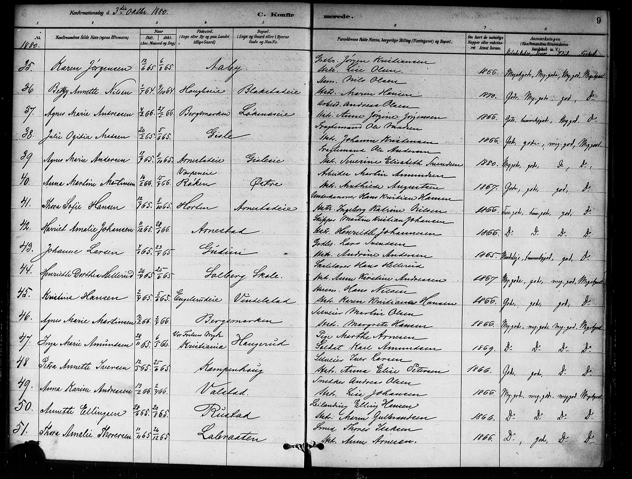 Asker prestekontor Kirkebøker, AV/SAO-A-10256a/F/Fa/L0014: Ministerialbok nr. I 14, 1879-1900, s. 9
