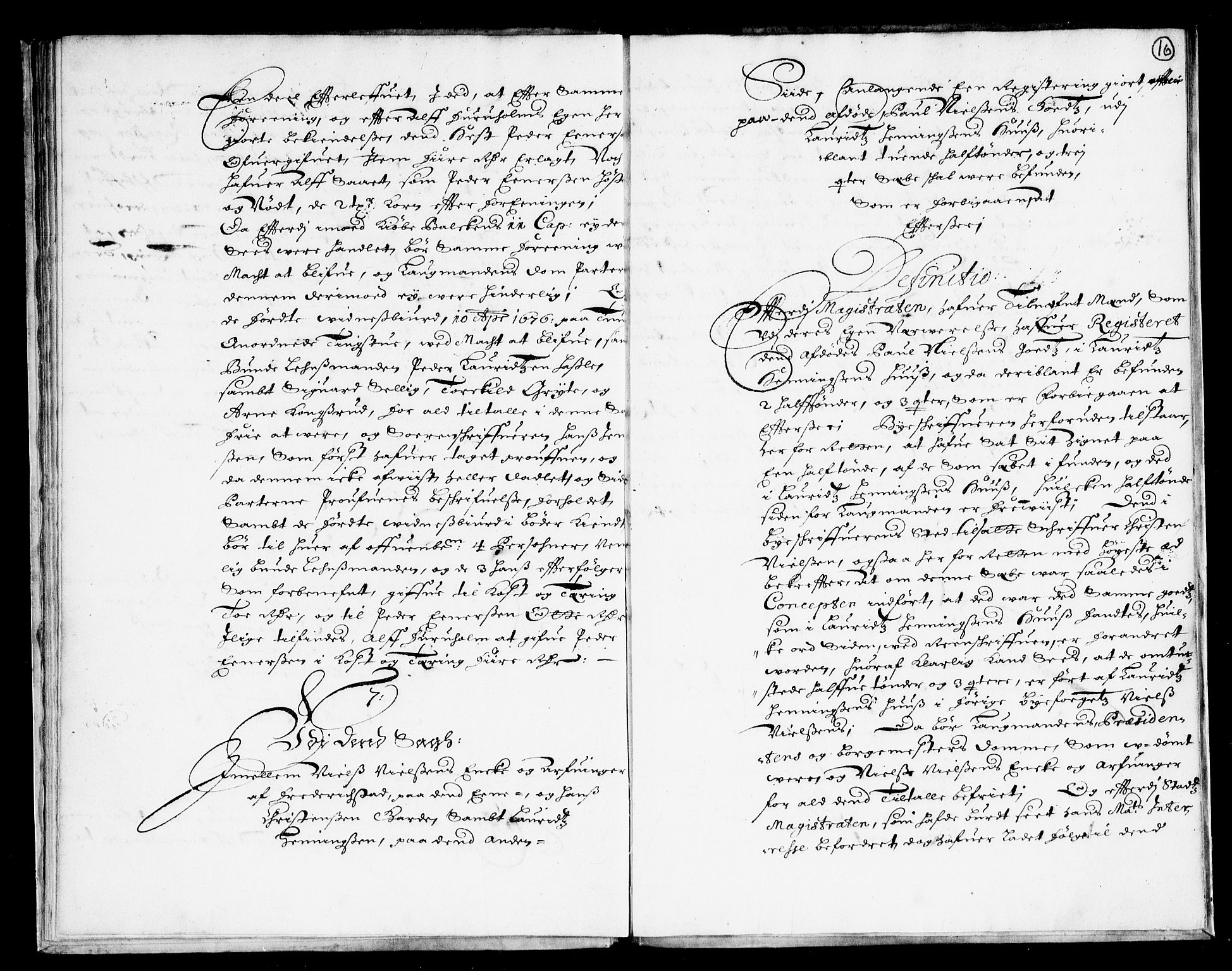 Overhoffretten 1667-1797, AV/RA-EA-2884/Ad/L0240: Ekstraktprotokoll, 1676-1677, s. 15b-16a