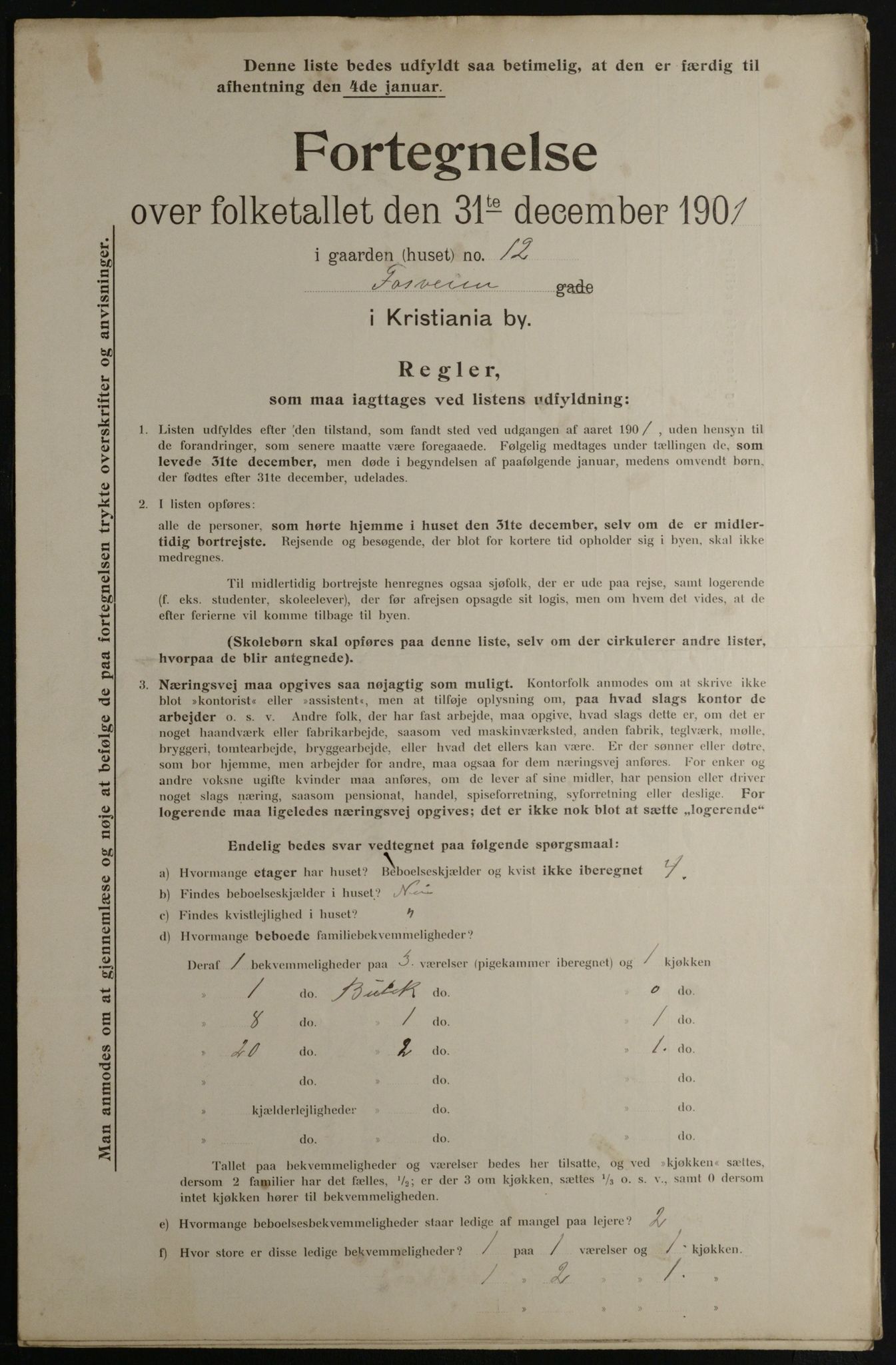 OBA, Kommunal folketelling 31.12.1901 for Kristiania kjøpstad, 1901, s. 4058