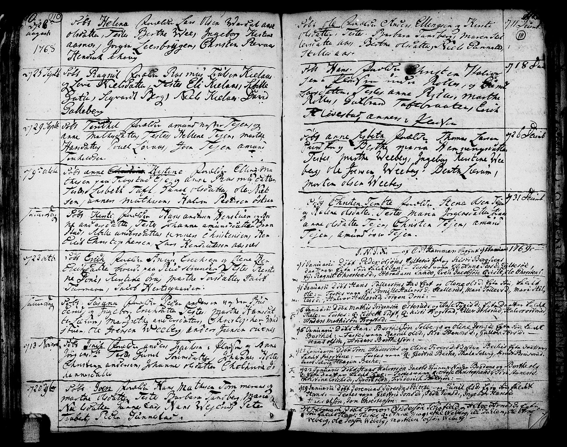 Sande Kirkebøker, AV/SAKO-A-53/F/Fa/L0001: Ministerialbok nr. 1, 1753-1803, s. 110-111