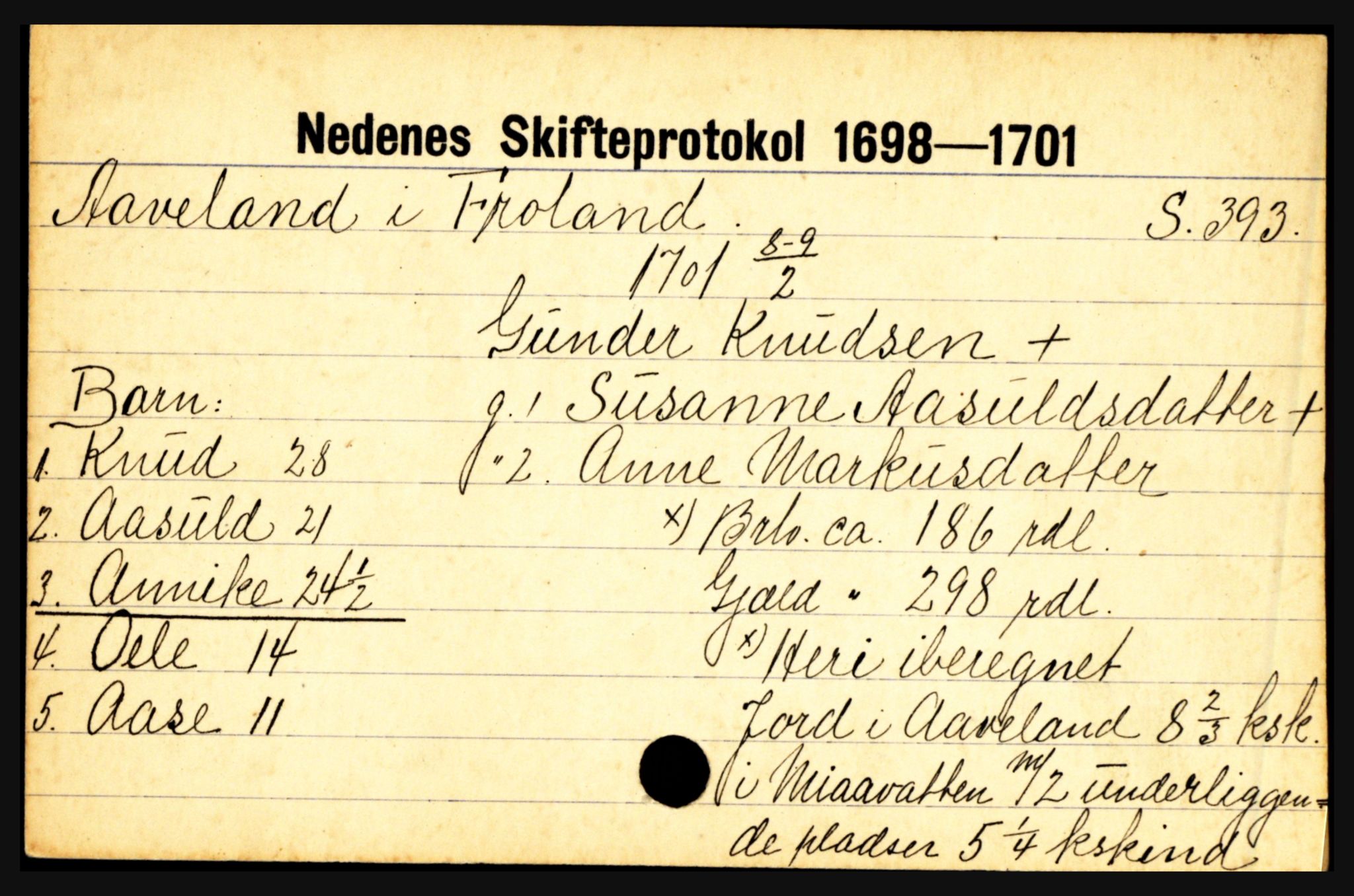 Nedenes sorenskriveri før 1824, AV/SAK-1221-0007/H, s. 35349