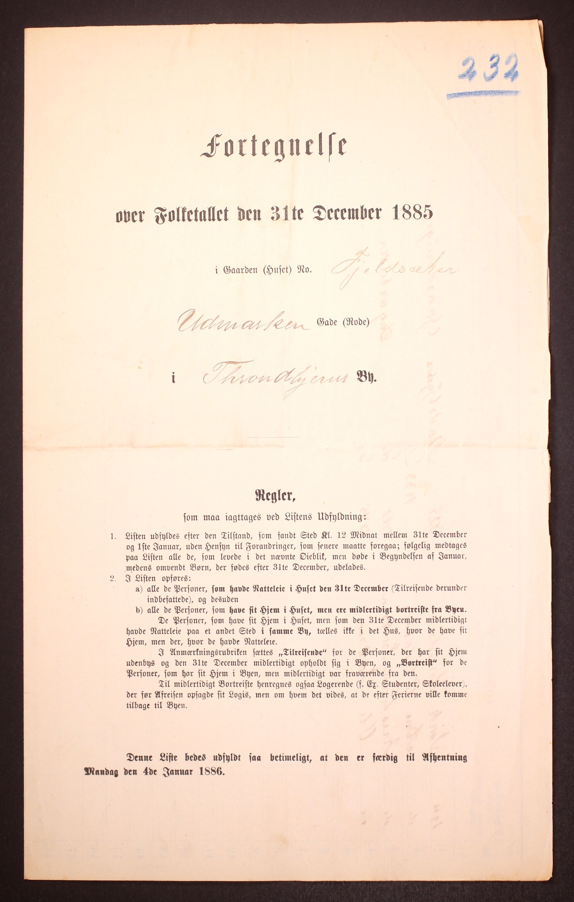 SAT, Folketelling 1885 for 1601 Trondheim kjøpstad, 1885, s. 3772