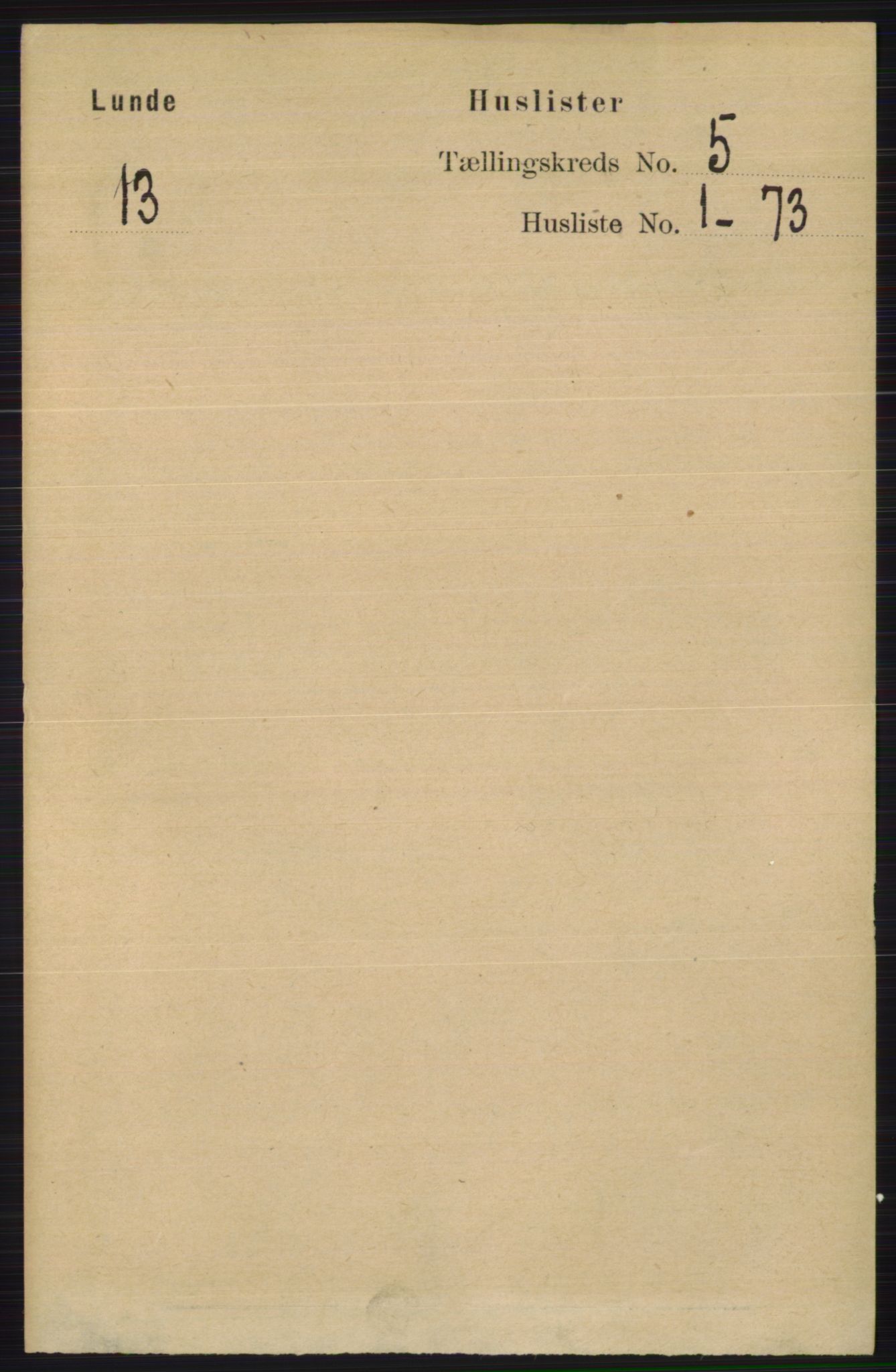 RA, Folketelling 1891 for 0820 Lunde herred, 1891, s. 1451