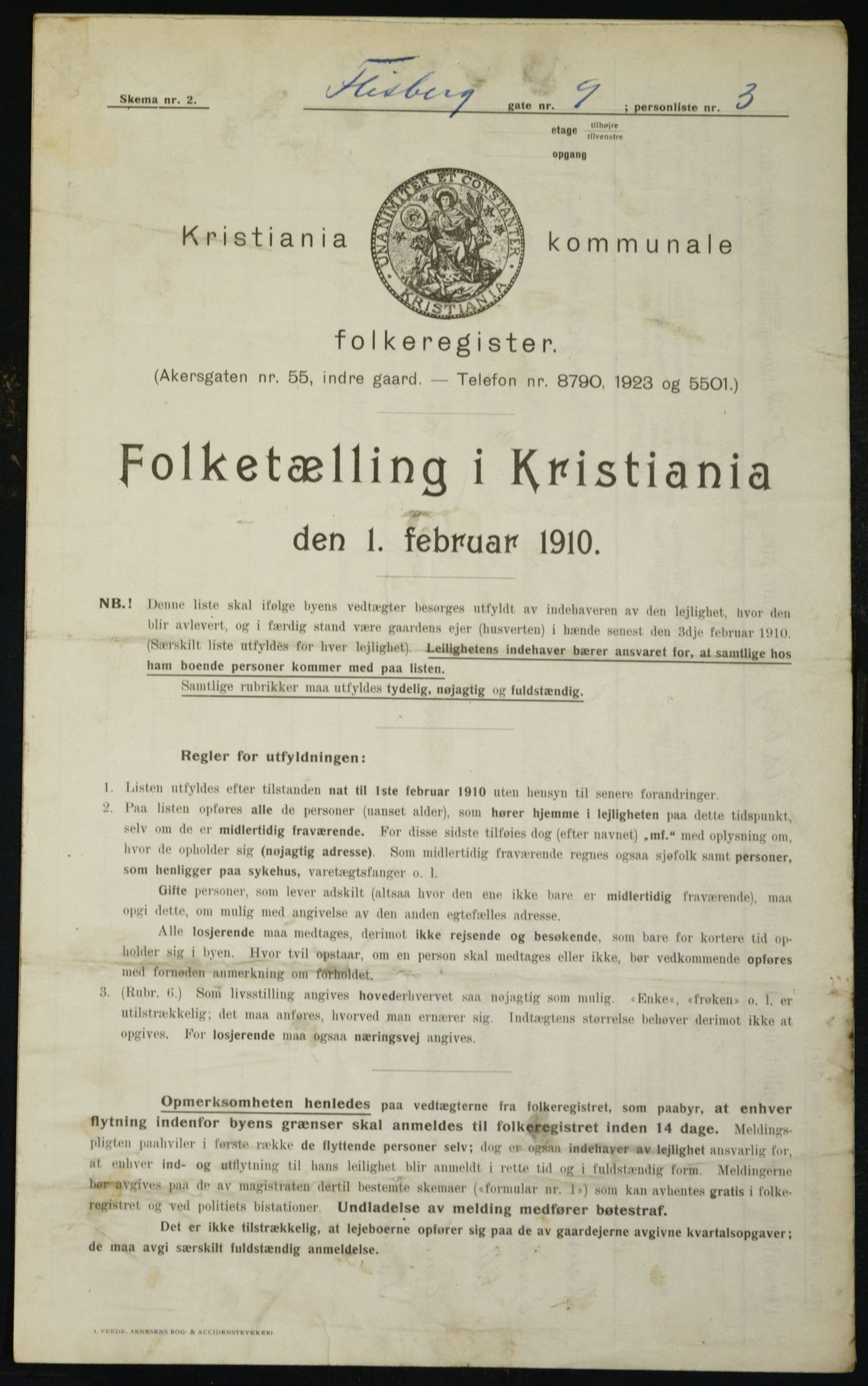 OBA, Kommunal folketelling 1.2.1910 for Kristiania, 1910, s. 23191