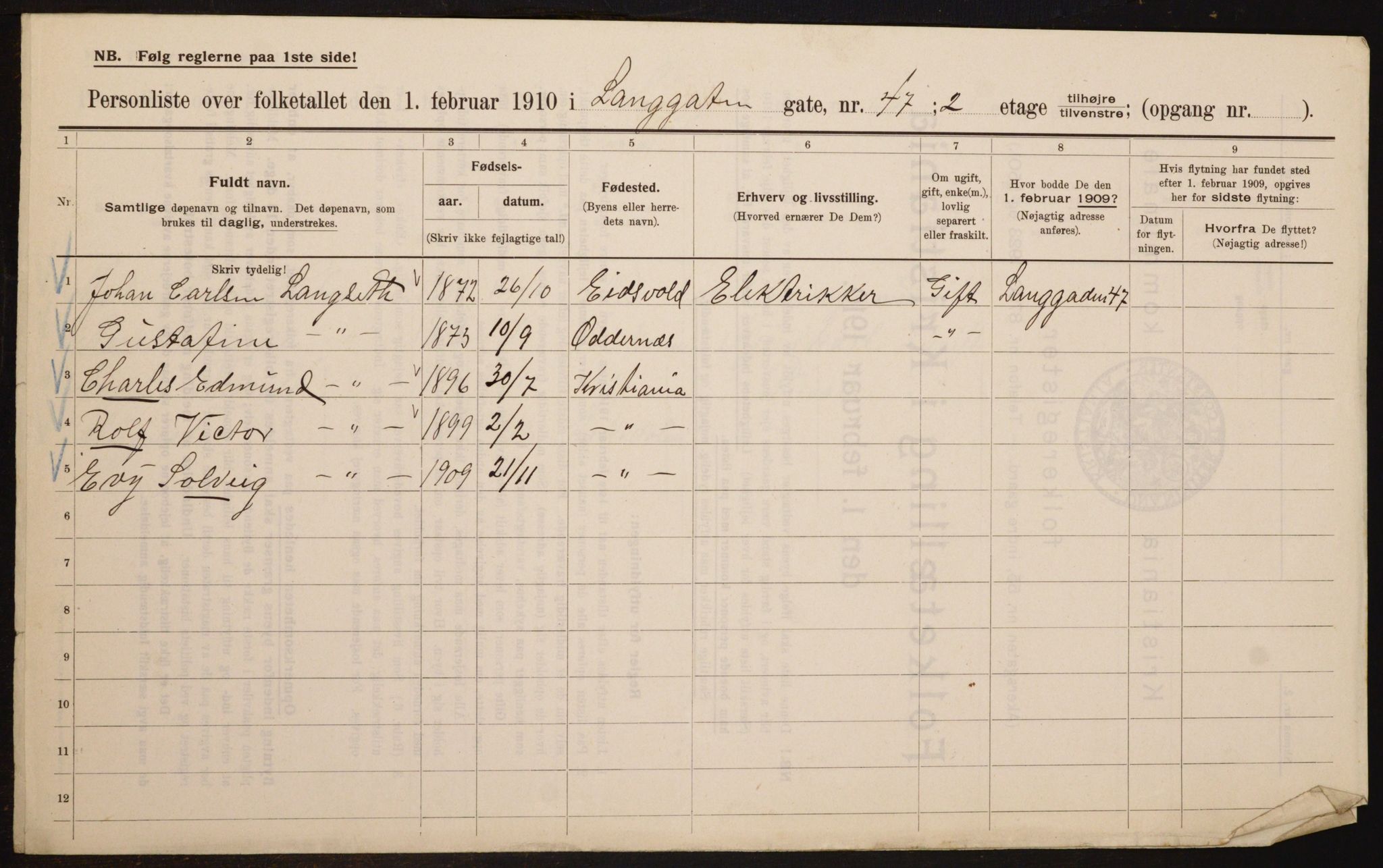 OBA, Kommunal folketelling 1.2.1910 for Kristiania, 1910, s. 54883