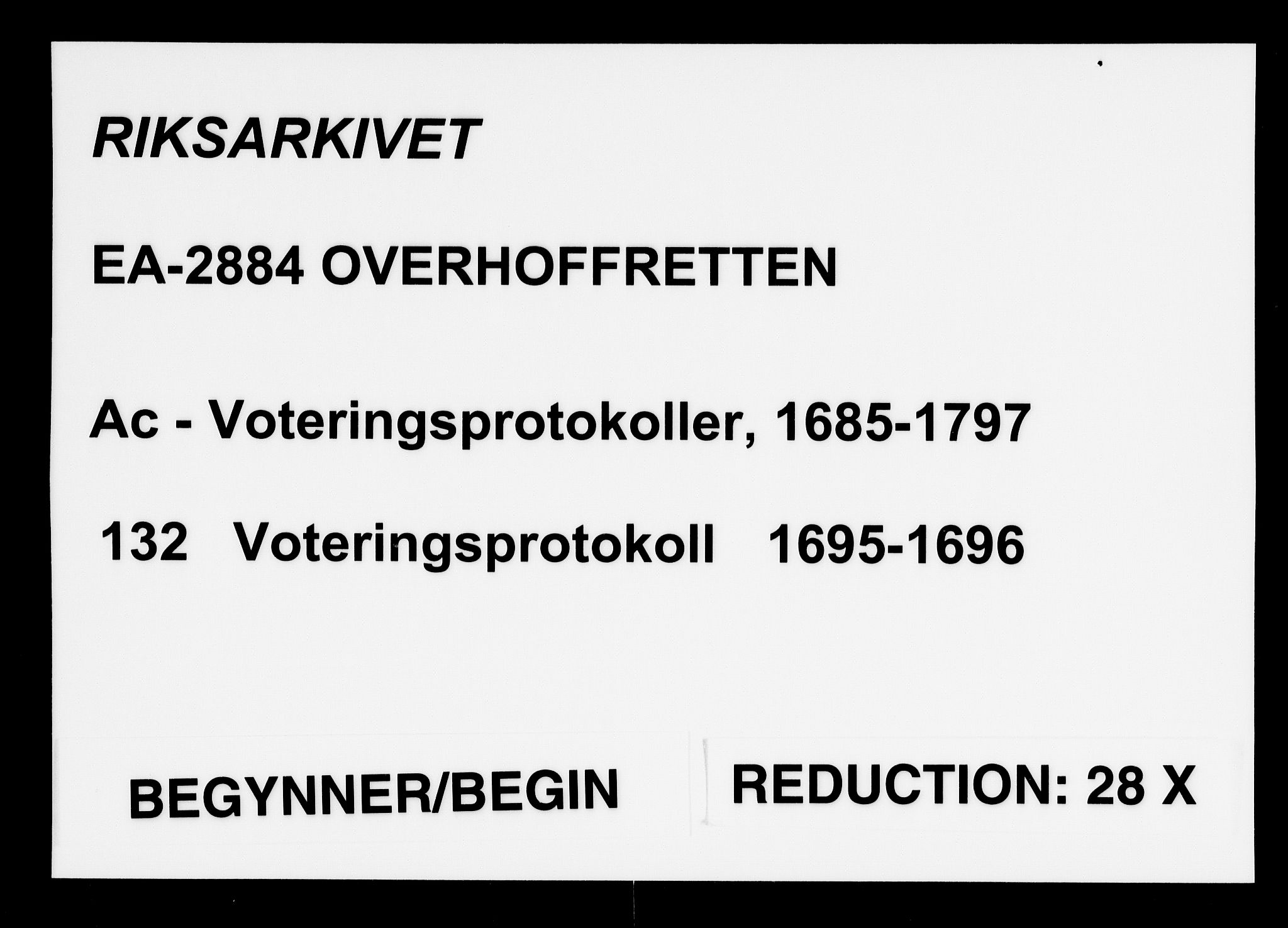 Overhoffretten 1667-1797, AV/RA-EA-2884/Ac/L0132: Voteringsprotokoll, 1695-1696