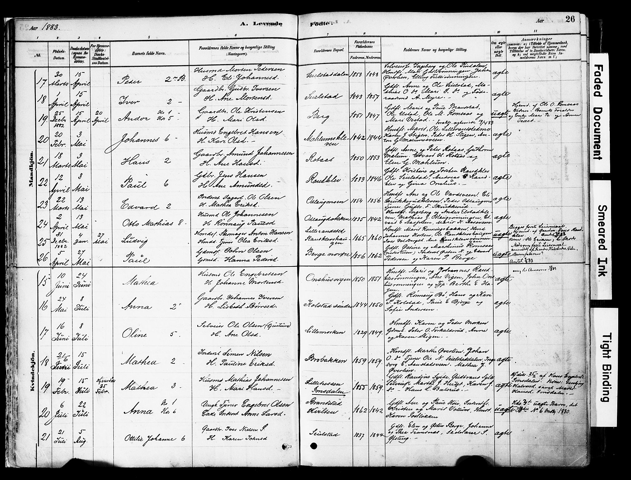 Ringebu prestekontor, AV/SAH-PREST-082/H/Ha/Haa/L0008: Ministerialbok nr. 8, 1878-1898, s. 26