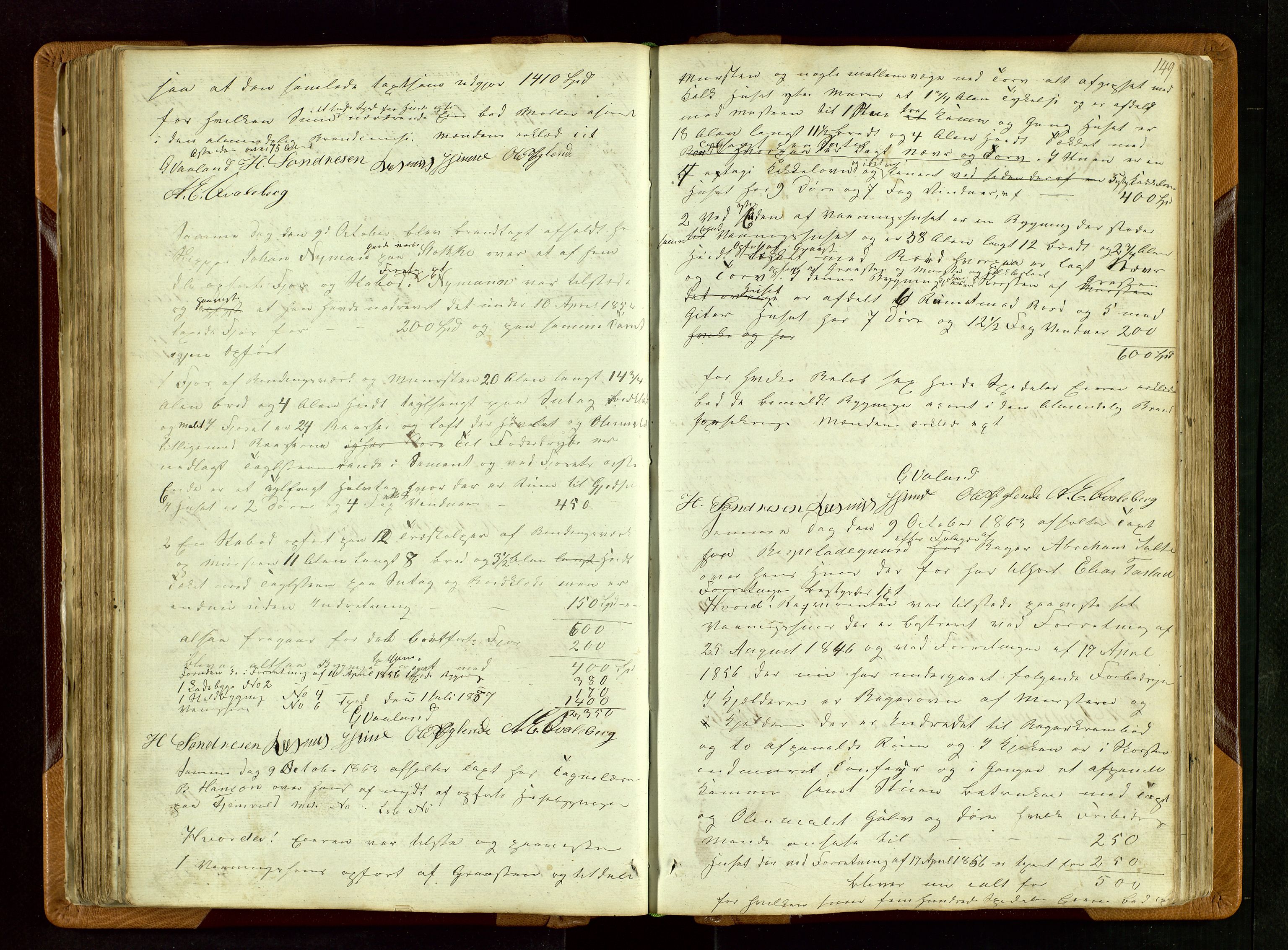 Hetland lensmannskontor, SAST/A-100101/Goa/L0001: "Brandtaxations-Protocol for Goe Thinglaug", 1846-1874, s. 148b-149a