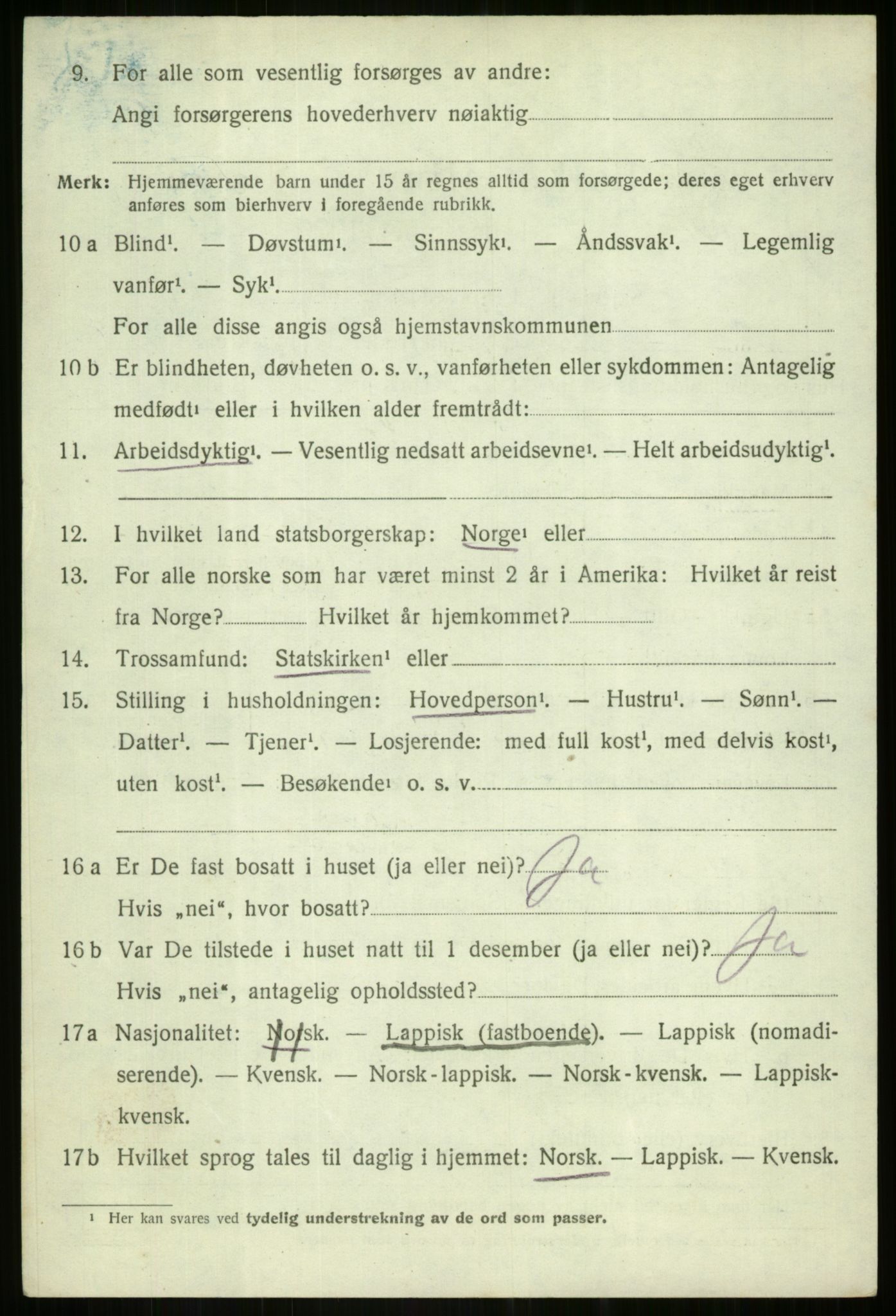 SATØ, Folketelling 1920 for 1926 Dyrøy herred, 1920, s. 2694