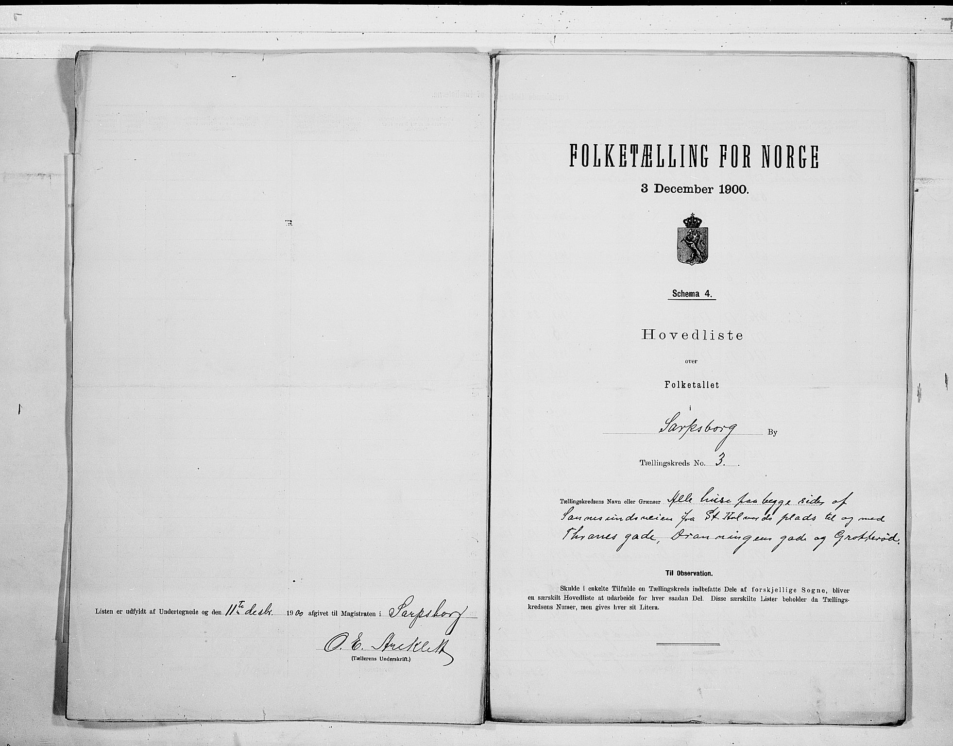 SAO, Folketelling 1900 for 0102 Sarpsborg kjøpstad, 1900, s. 8