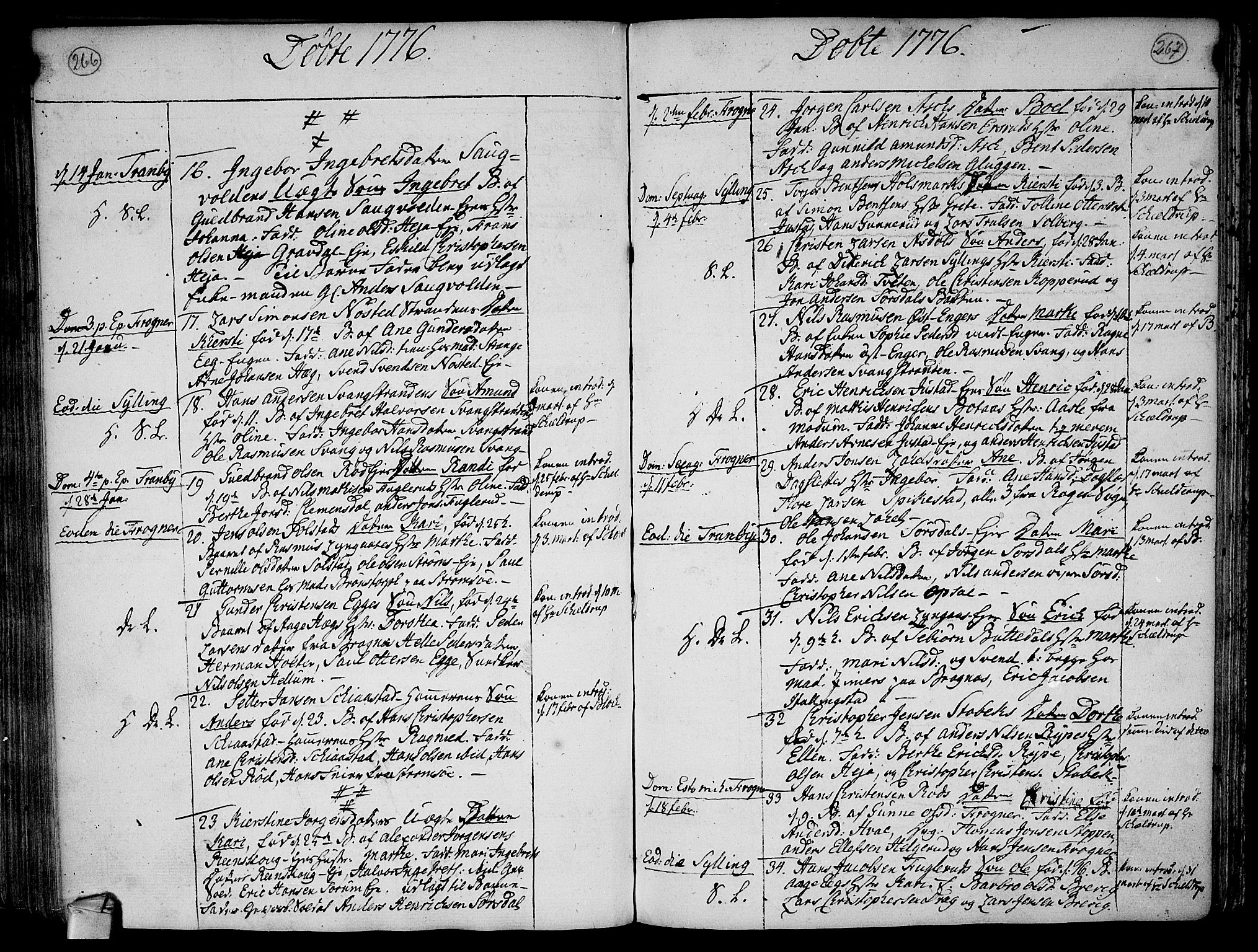 Lier kirkebøker, AV/SAKO-A-230/F/Fa/L0005: Ministerialbok nr. I 5, 1764-1777, s. 266-267