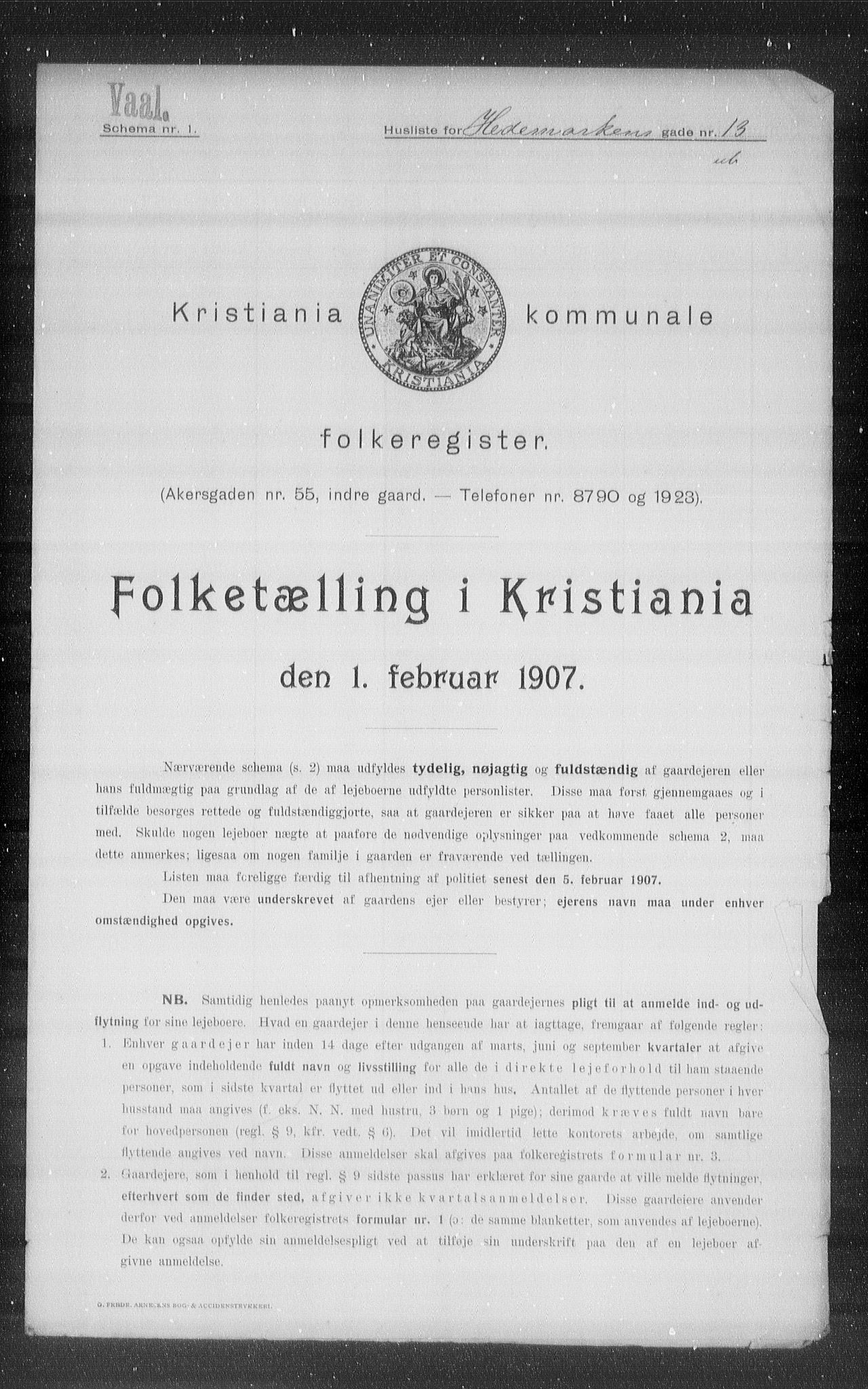 OBA, Kommunal folketelling 1.2.1907 for Kristiania kjøpstad, 1907, s. 18565