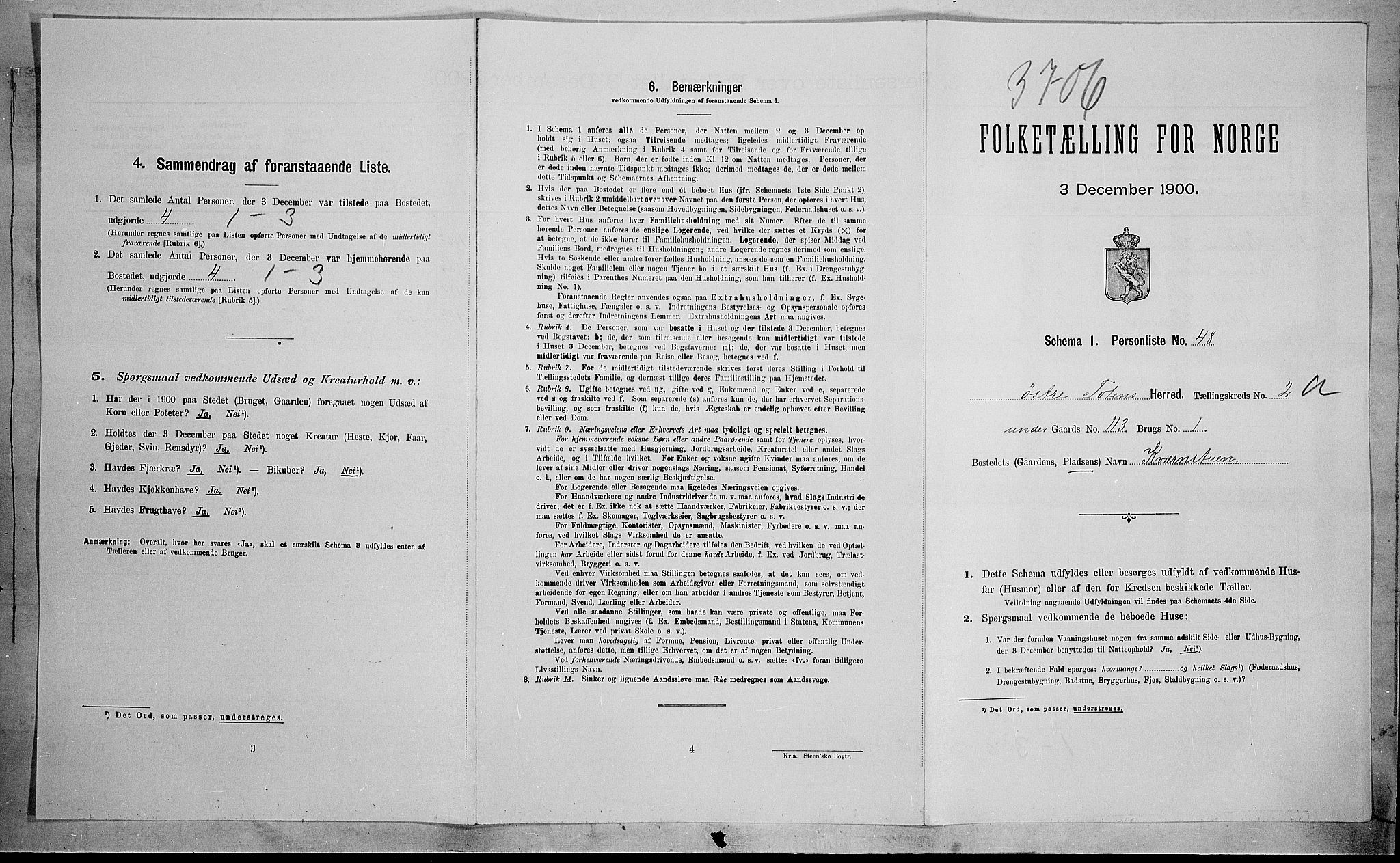 SAH, Folketelling 1900 for 0528 Østre Toten herred, 1900, s. 439