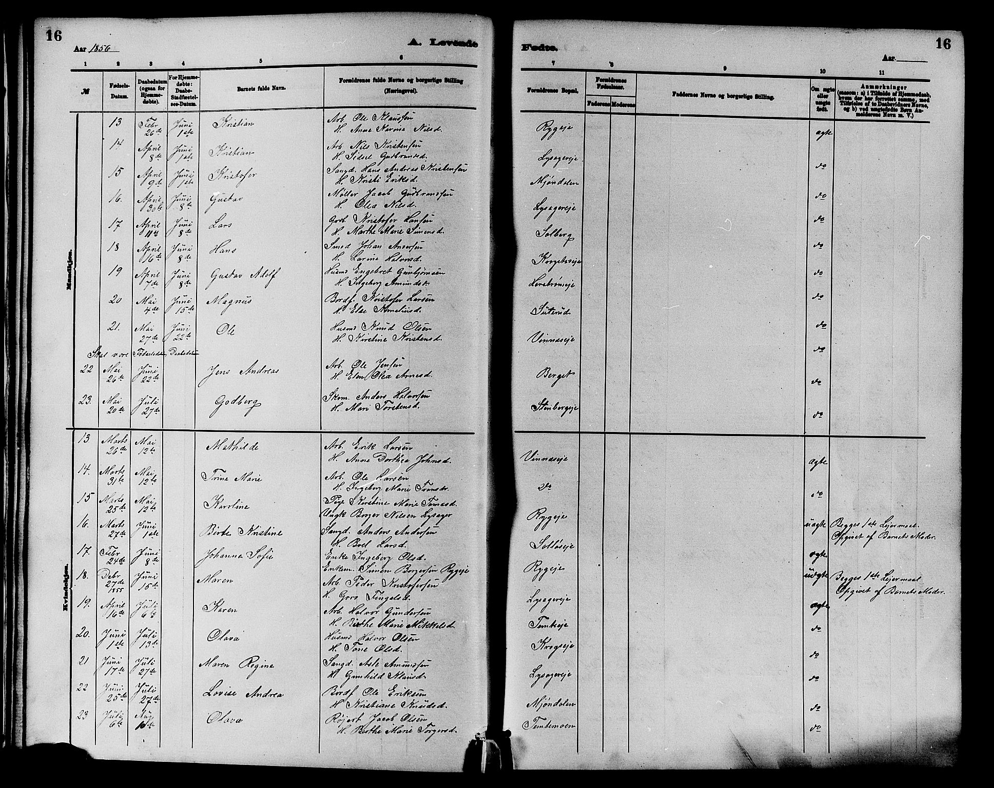 Nedre Eiker kirkebøker, AV/SAKO-A-612/F/Fa/L0001: Ministerialbok nr. 1, 1853-1877, s. 16