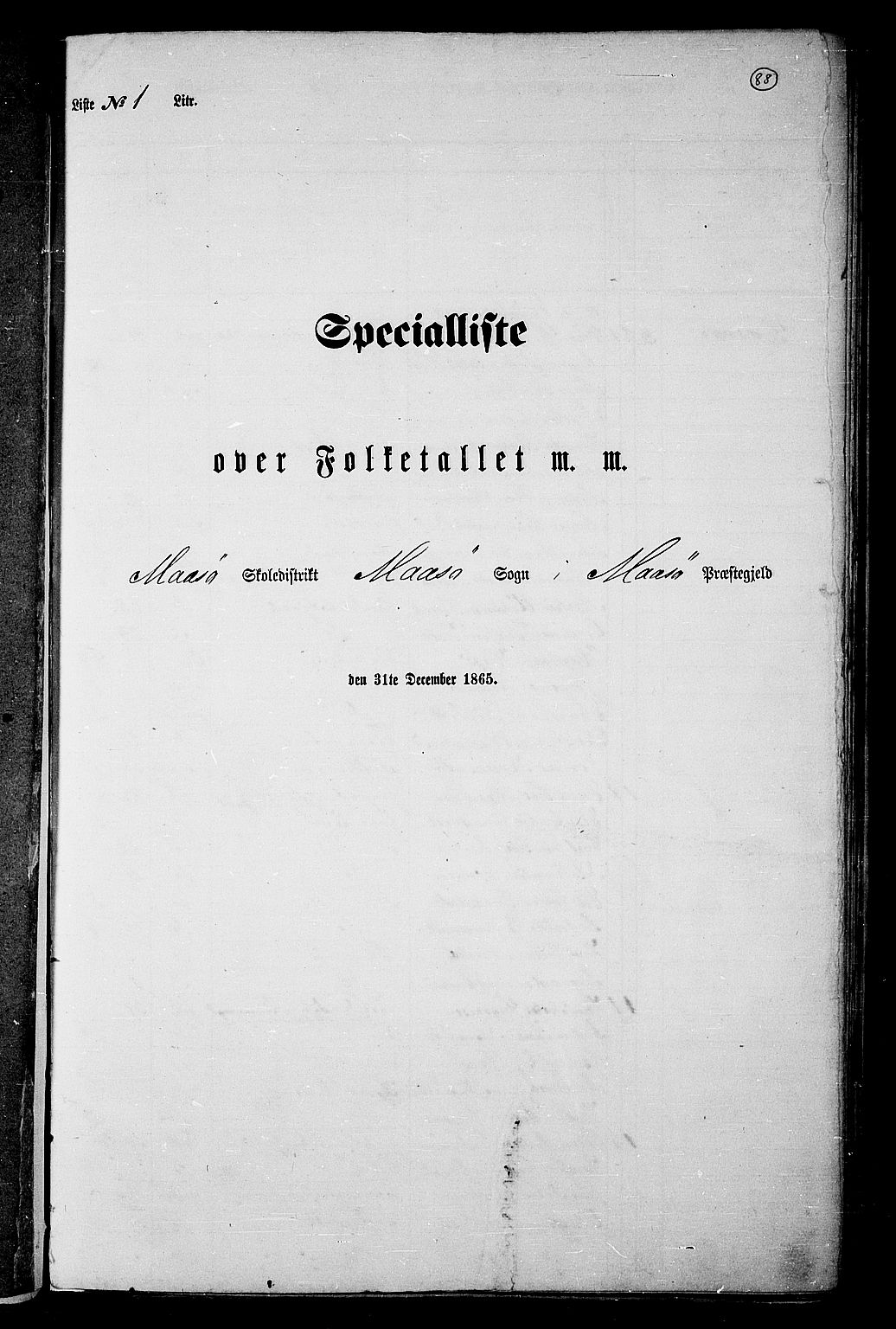 RA, Folketelling 1865 for 2018P Måsøy prestegjeld, 1865, s. 5