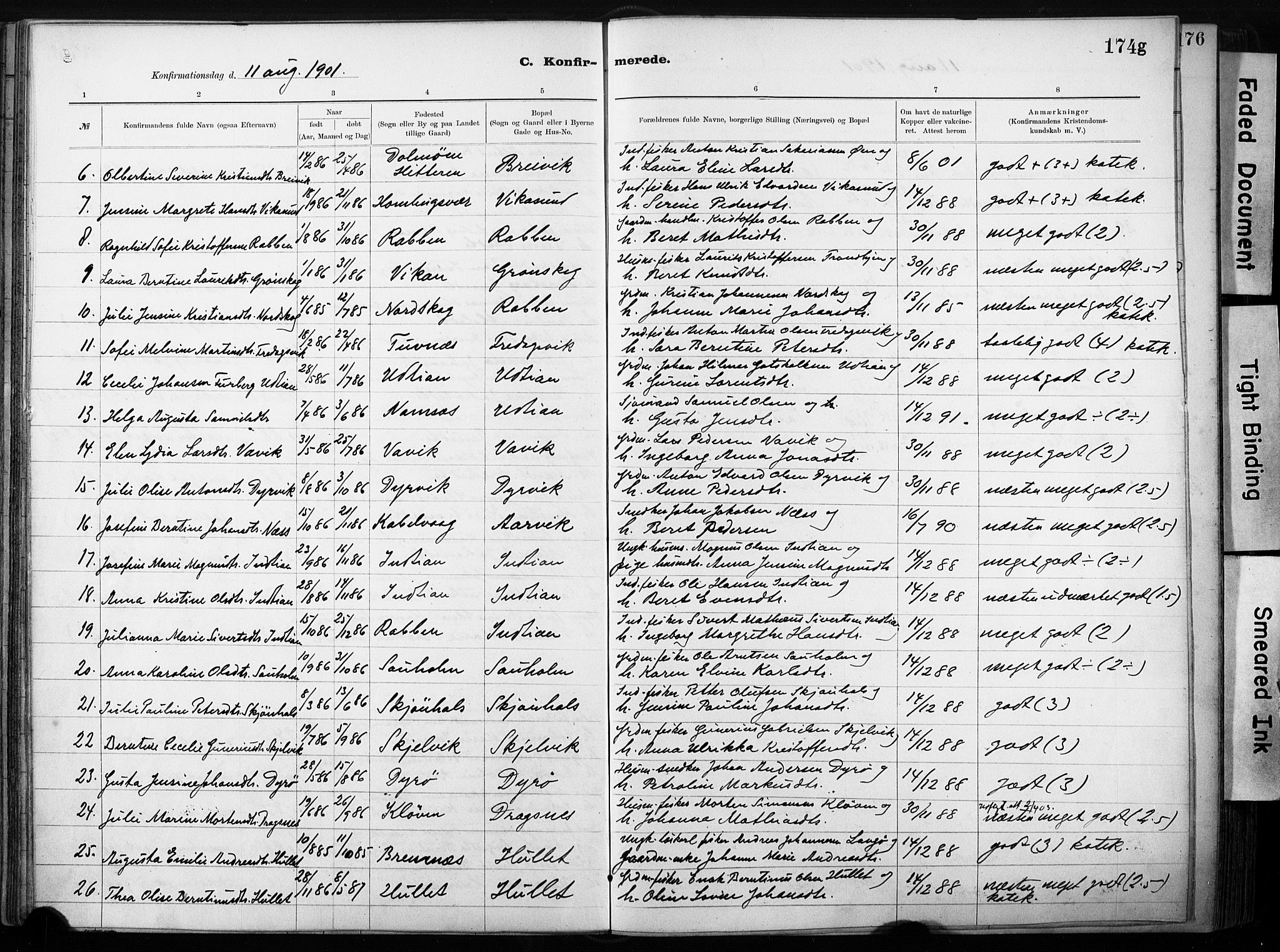 Ministerialprotokoller, klokkerbøker og fødselsregistre - Sør-Trøndelag, SAT/A-1456/640/L0579: Ministerialbok nr. 640A04, 1889-1902, s. 174g