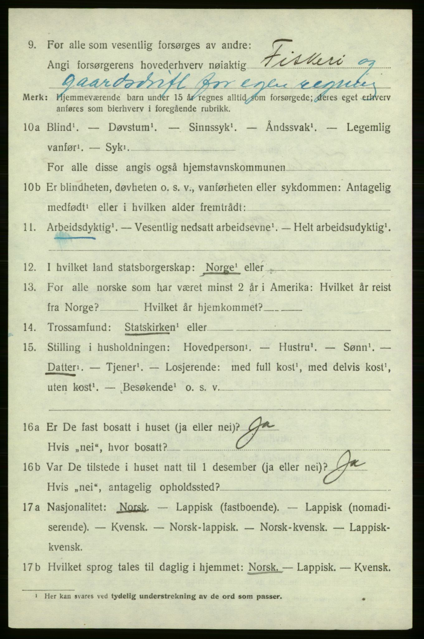 SATØ, Folketelling 1920 for 2017 Kvalsund herred, 1920, s. 2779