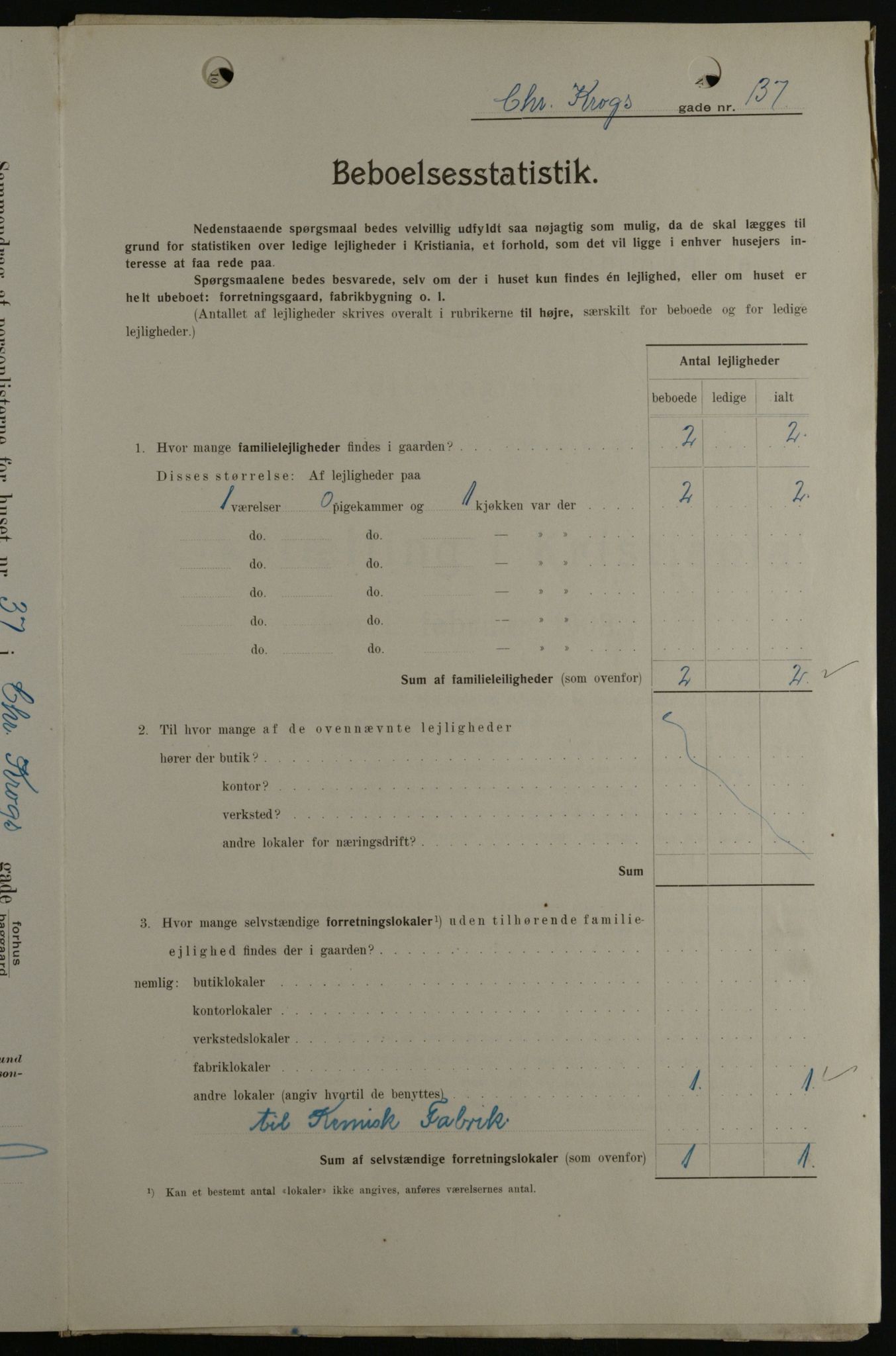 OBA, Kommunal folketelling 1.2.1908 for Kristiania kjøpstad, 1908, s. 11261