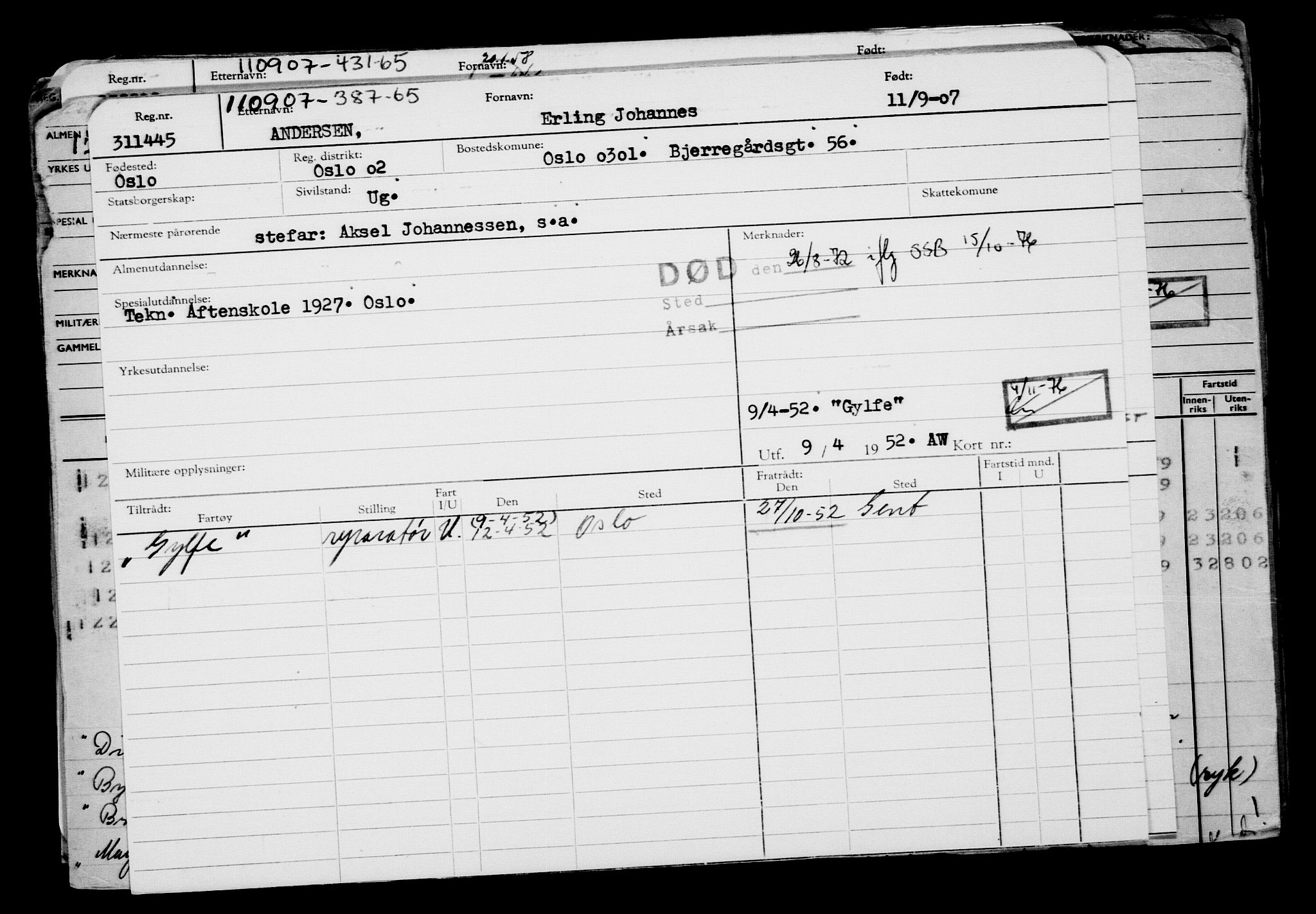 Direktoratet for sjømenn, AV/RA-S-3545/G/Gb/L0073: Hovedkort, 1907, s. 111