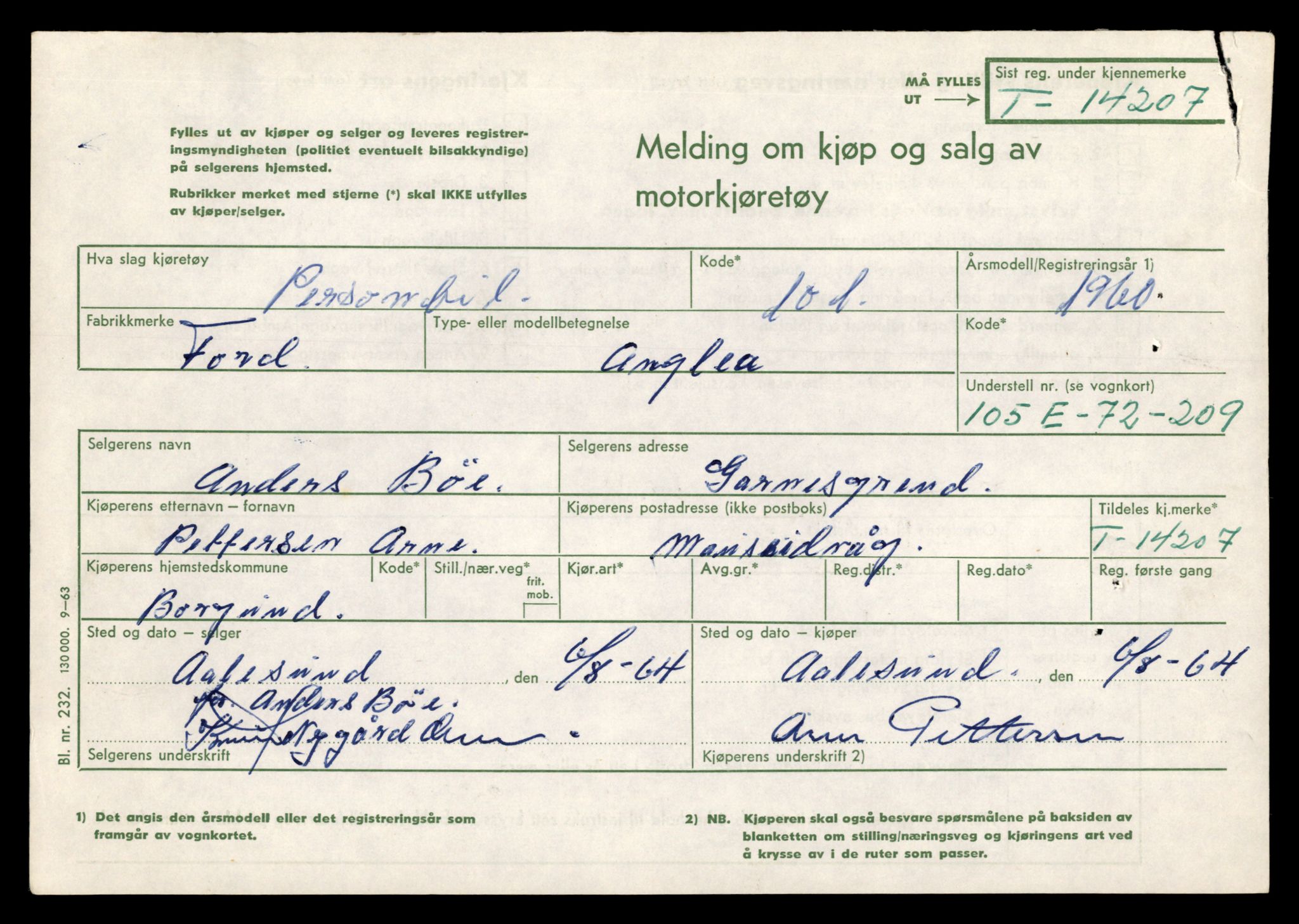 Møre og Romsdal vegkontor - Ålesund trafikkstasjon, AV/SAT-A-4099/F/Fe/L0044: Registreringskort for kjøretøy T 14205 - T 14319, 1927-1998, s. 69