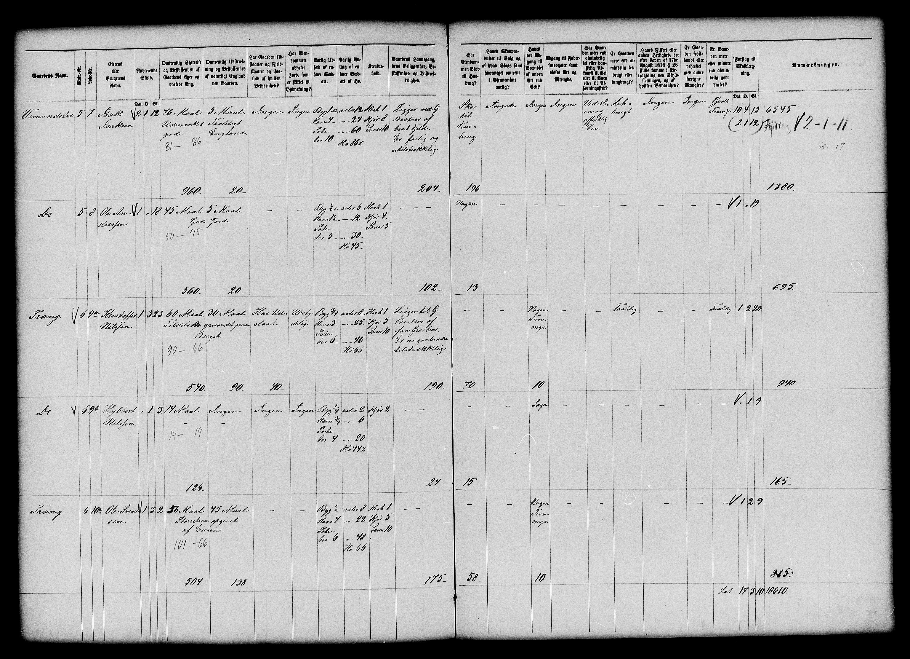 Matrikkelrevisjonen av 1863, AV/RA-S-1530/F/Fe/L0322: Stadsbygd, 1863