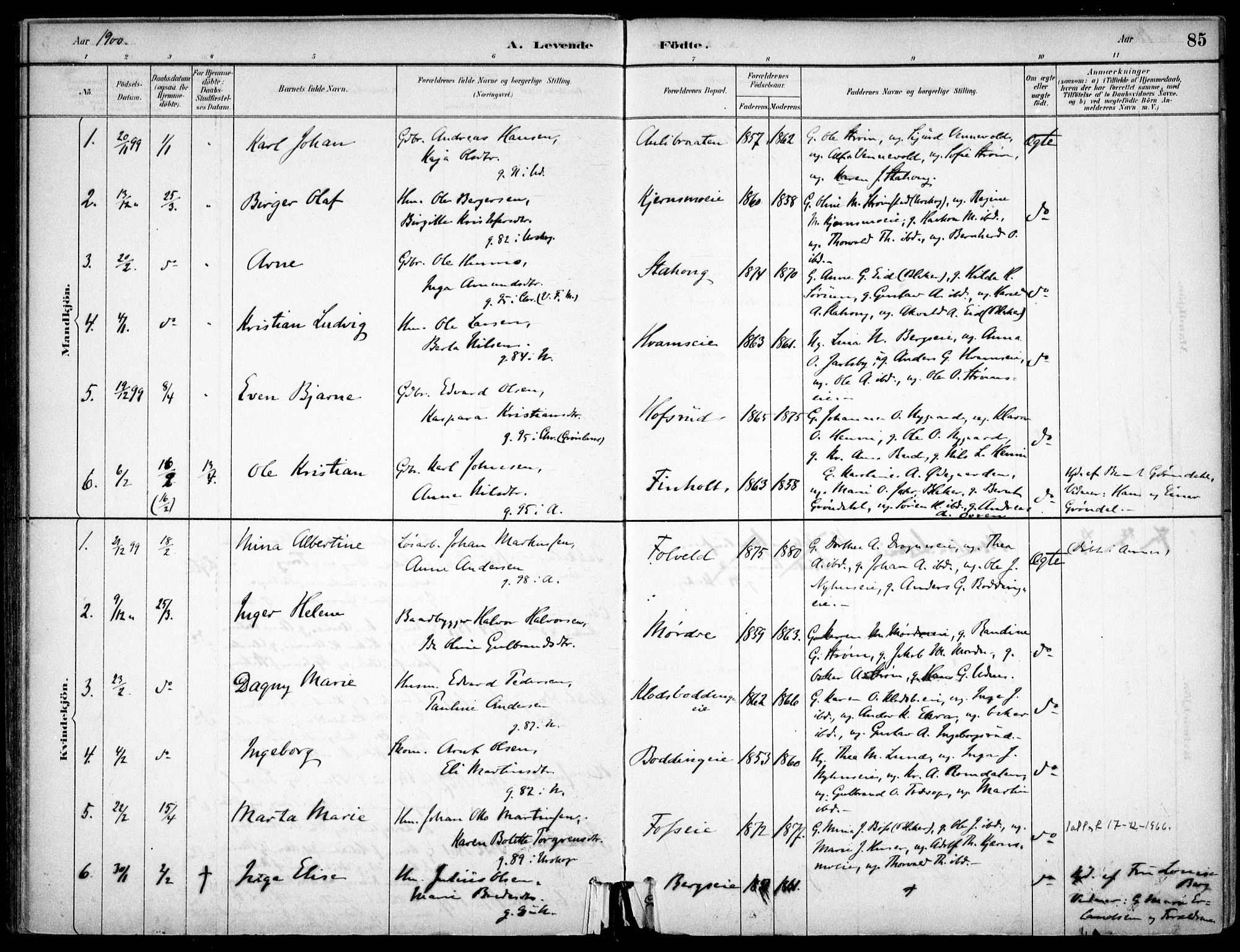 Nes prestekontor Kirkebøker, AV/SAO-A-10410/F/Fc/L0002: Ministerialbok nr. IIi 2, 1882-1916, s. 85