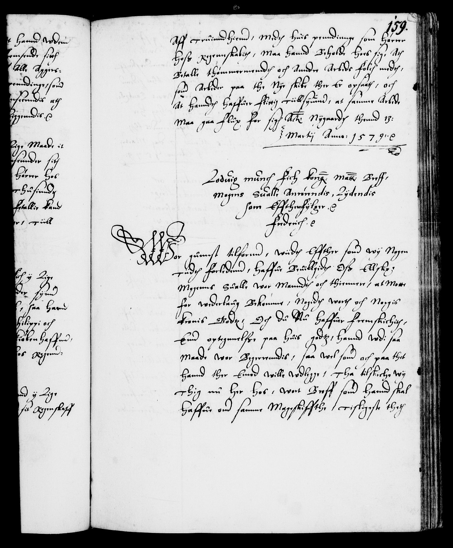 Danske Kanselli 1572-1799, AV/RA-EA-3023/F/Fc/Fca/Fcab/L0001: Norske tegnelser (mikrofilm), 1572-1588, s. 159a