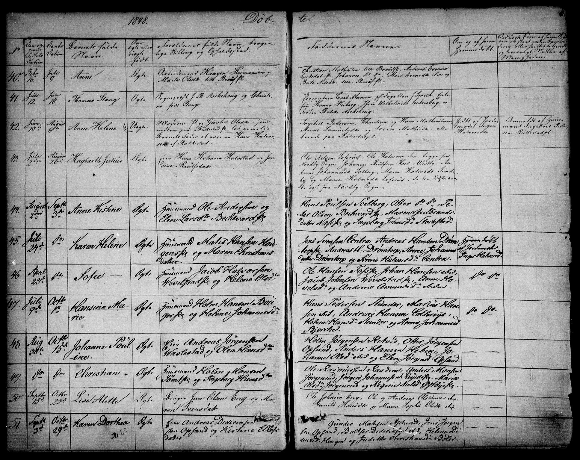 Kråkstad prestekontor Kirkebøker, AV/SAO-A-10125a/F/Fa/L0006: Ministerialbok nr. I 6, 1848-1857, s. 6