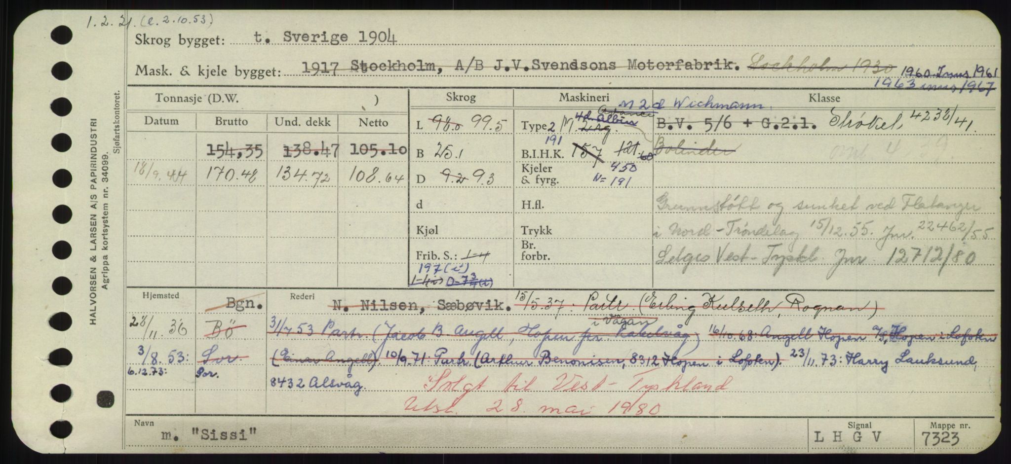 Sjøfartsdirektoratet med forløpere, Skipsmålingen, AV/RA-S-1627/H/Hd/L0033: Fartøy, Sevi-Sjø, s. 279