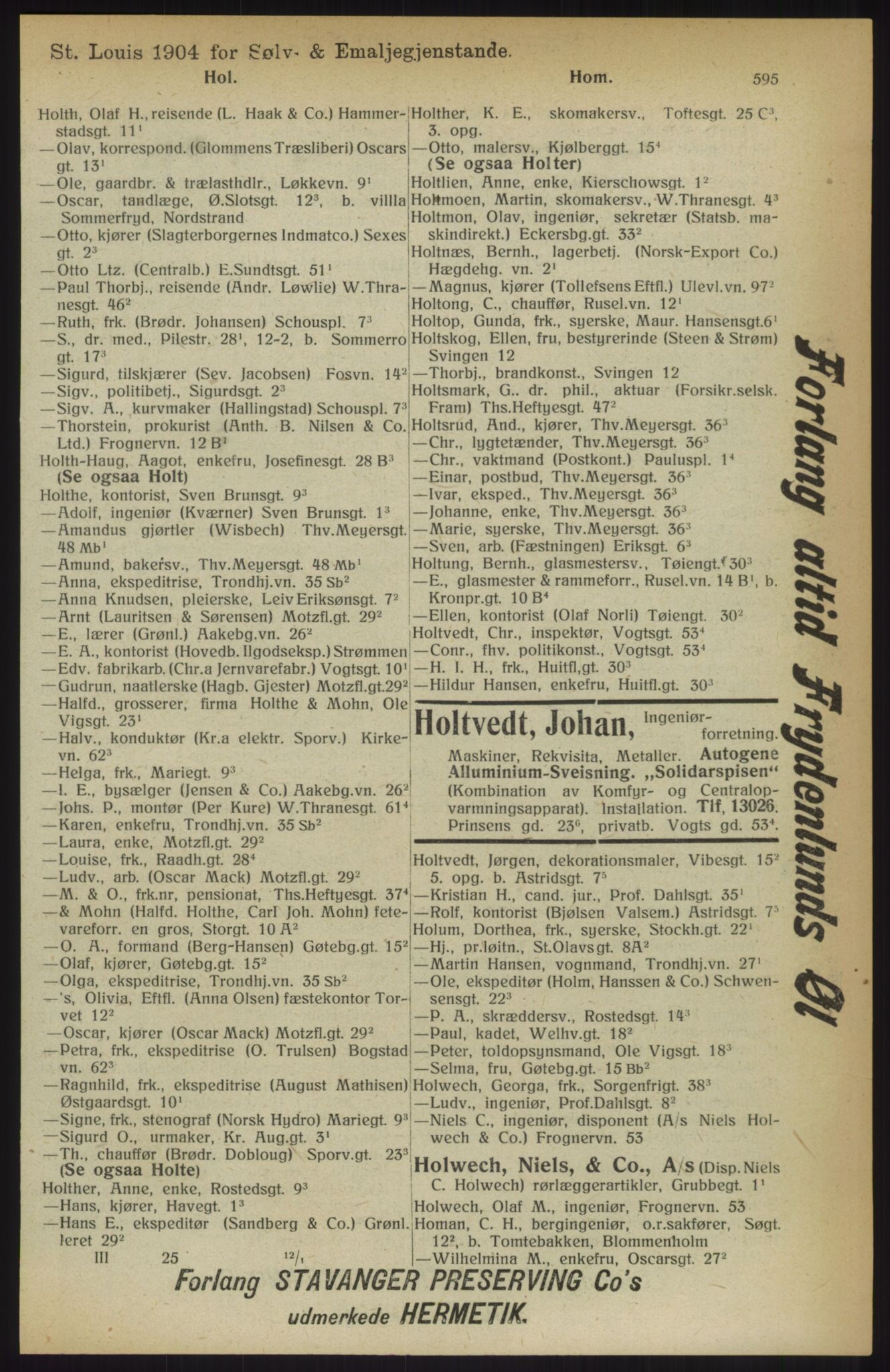 Kristiania/Oslo adressebok, PUBL/-, 1914, s. 595