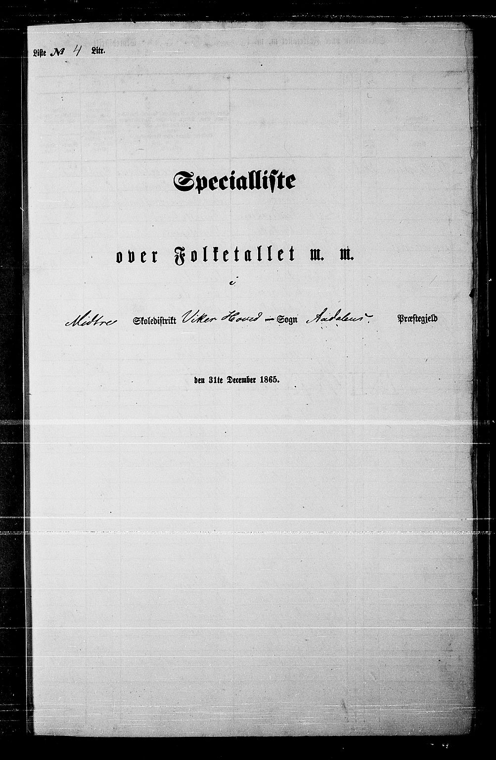 RA, Folketelling 1865 for 0614P Ådal prestegjeld, 1865, s. 39