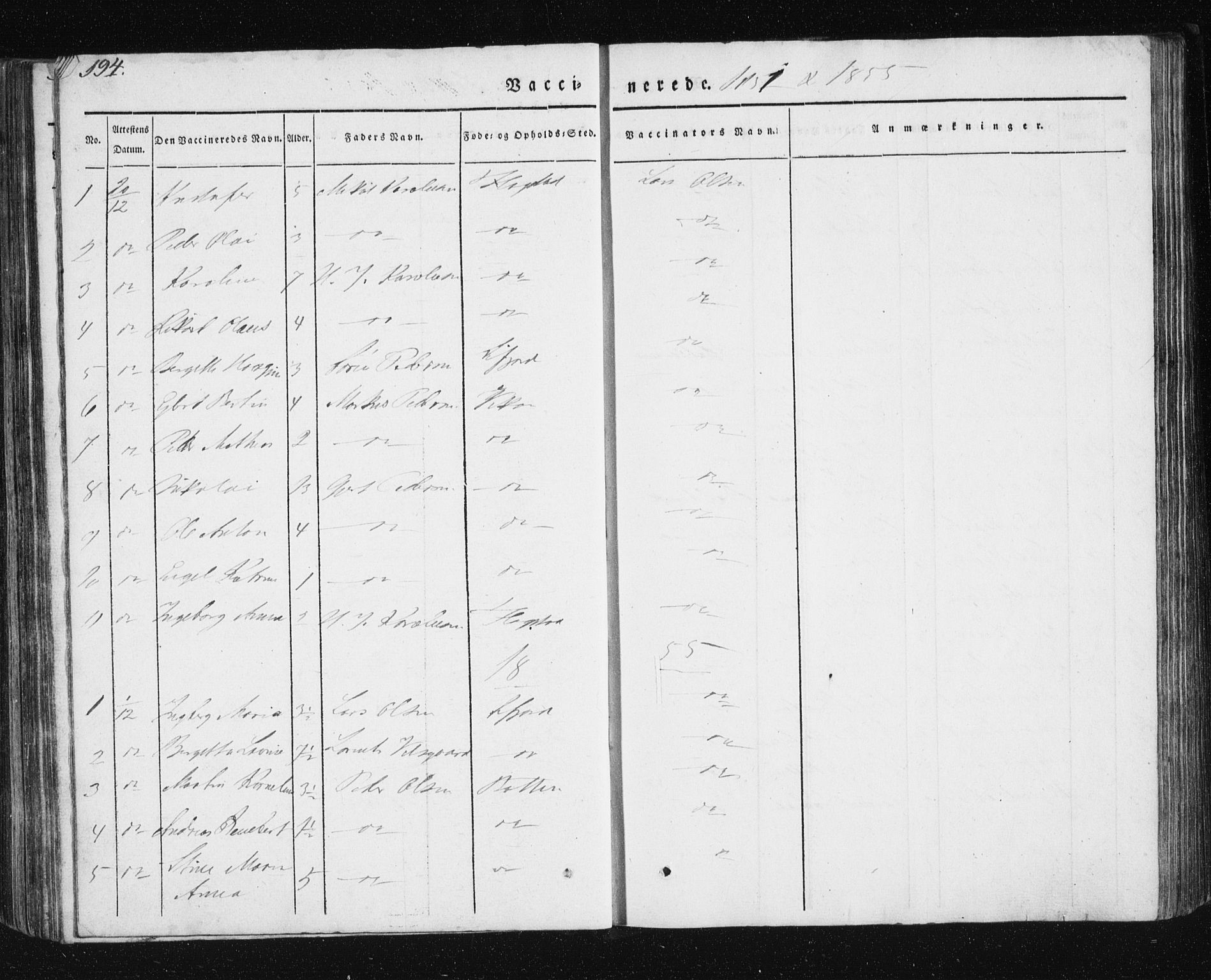 Berg sokneprestkontor, SATØ/S-1318/G/Ga/Gab/L0011klokker: Klokkerbok nr. 11, 1833-1878, s. 194
