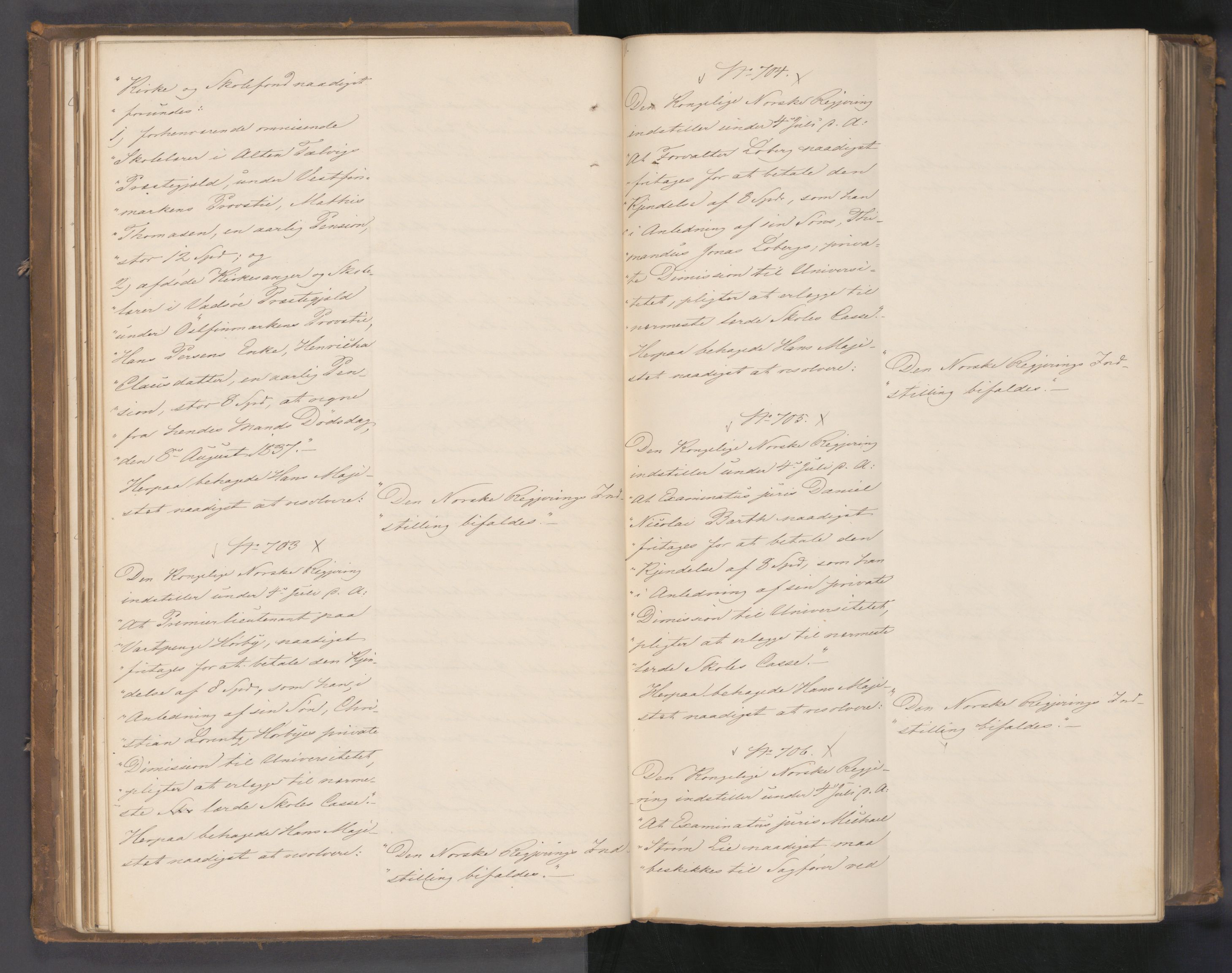 Statsrådssekretariatet, AV/RA-S-1001/A/Ab/L0047: Kgl. res. nr. 541-1301, 2. halvår, 1838