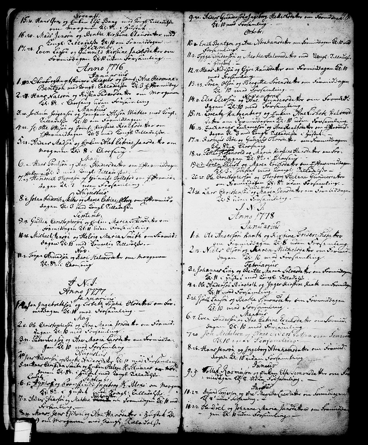 Skien kirkebøker, AV/SAKO-A-302/G/Ga/L0001: Klokkerbok nr. 1, 1756-1791, s. 38