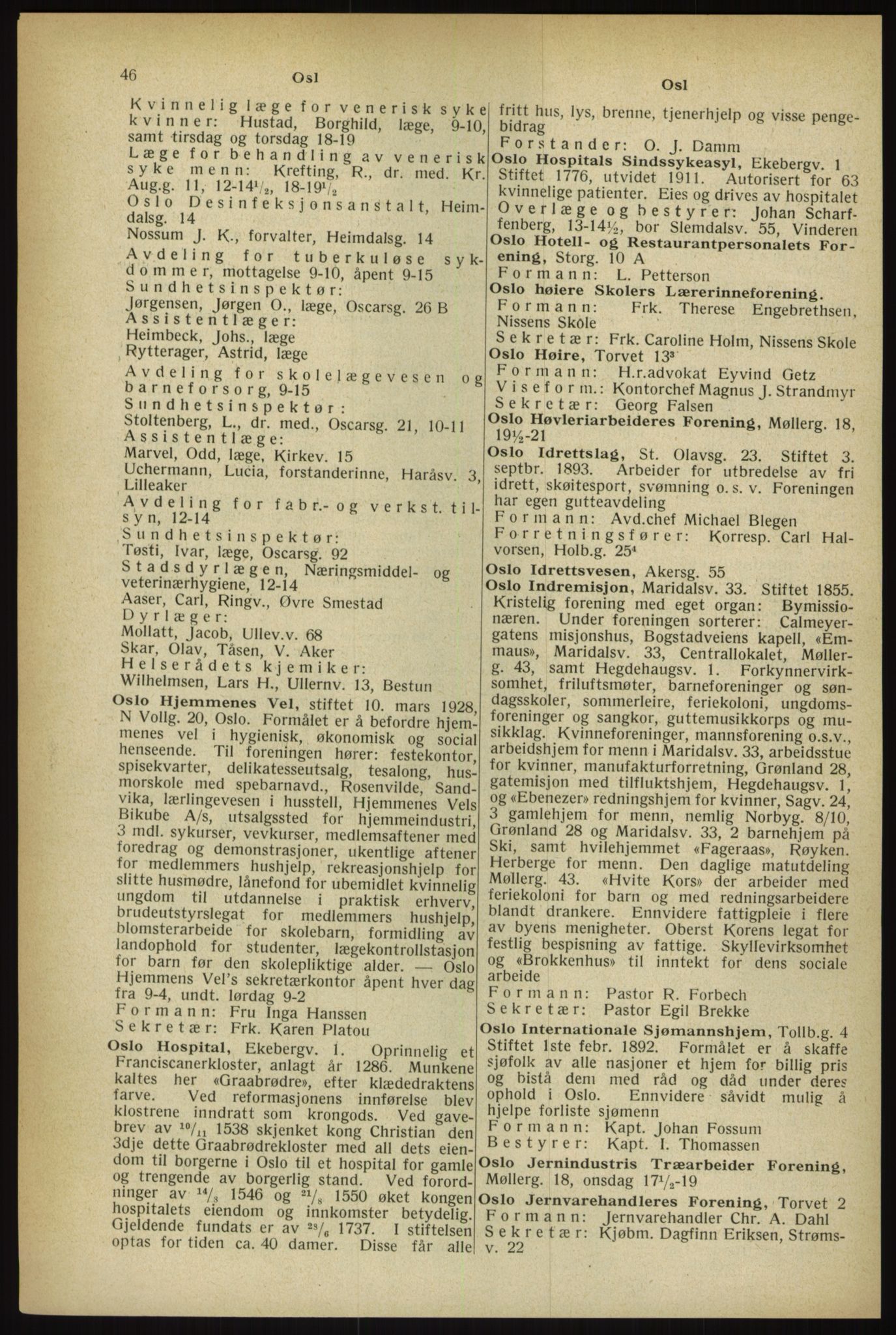 Kristiania/Oslo adressebok, PUBL/-, 1933, s. 46