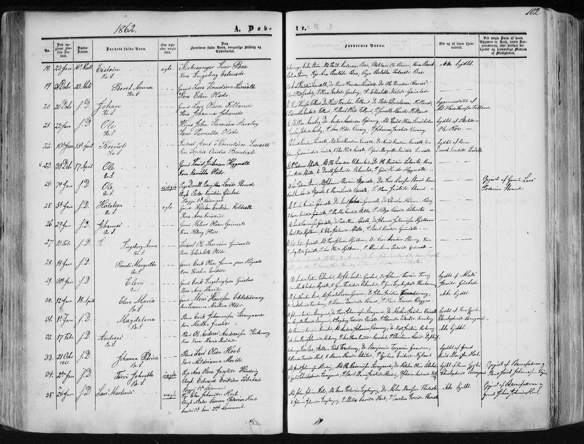 Ministerialprotokoller, klokkerbøker og fødselsregistre - Møre og Romsdal, AV/SAT-A-1454/568/L0804: Ministerialbok nr. 568A11, 1854-1868, s. 102