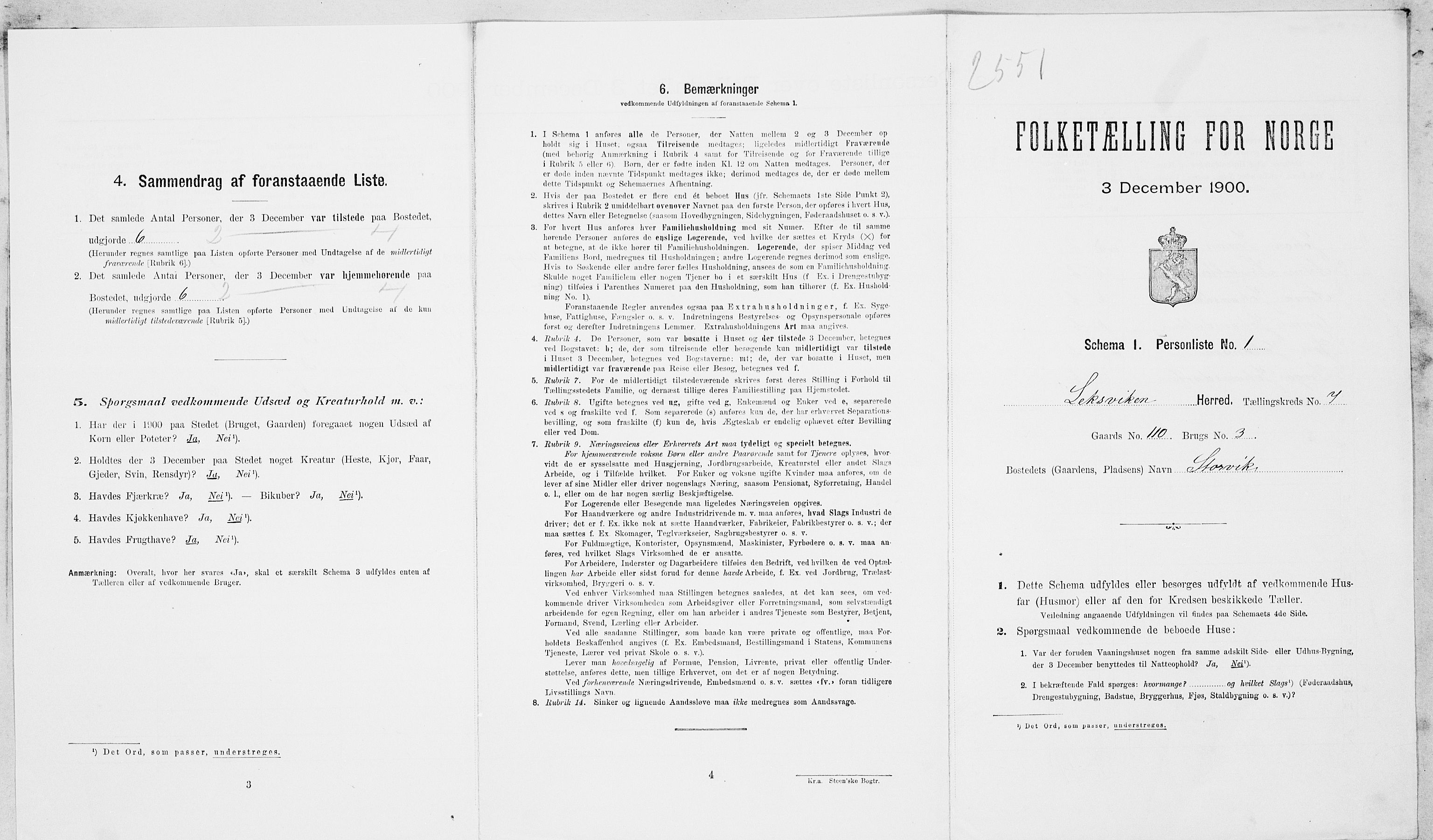SAT, Folketelling 1900 for 1718 Leksvik herred, 1900, s. 833