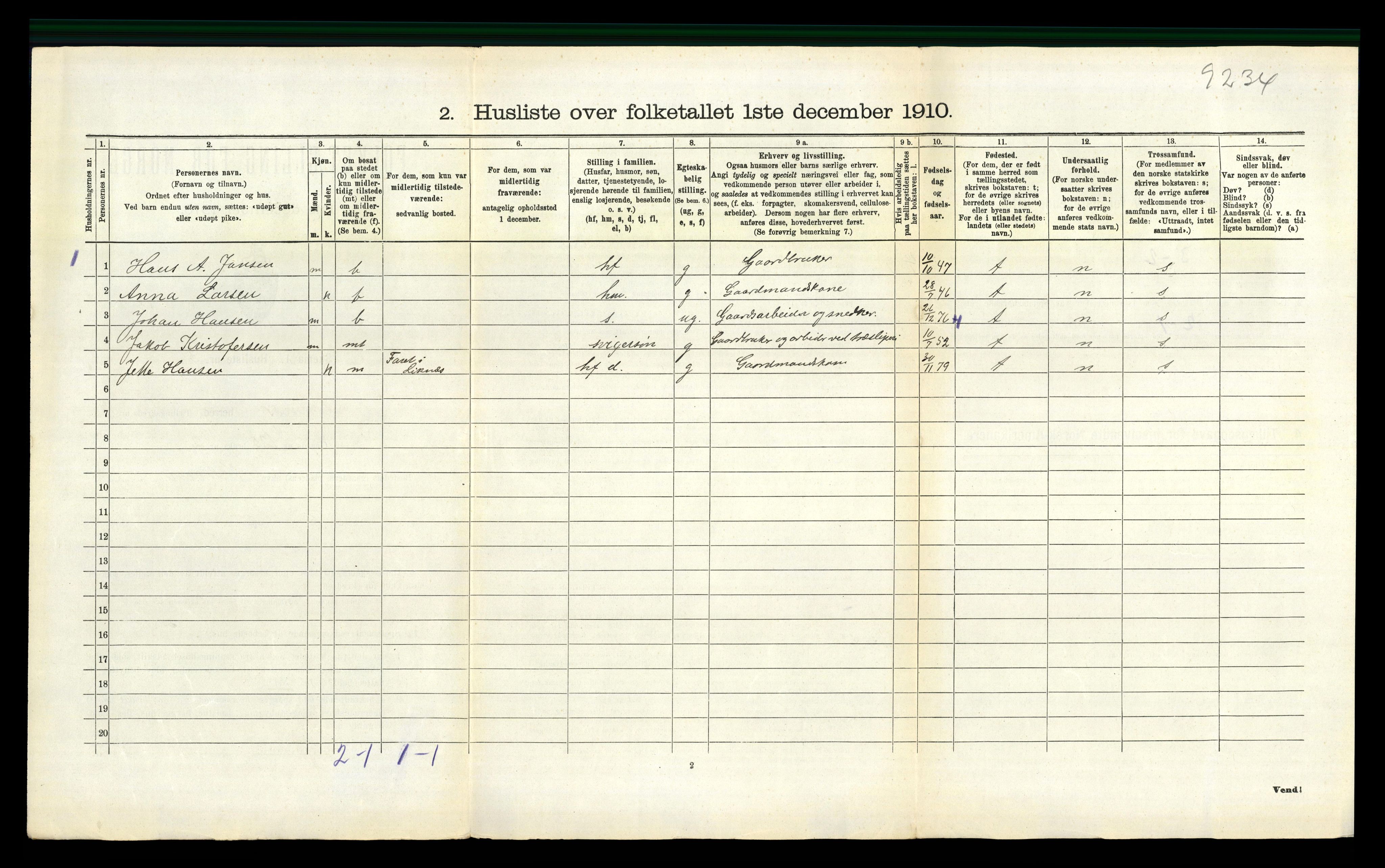 RA, Folketelling 1910 for 1037 Liknes herred, 1910, s. 431