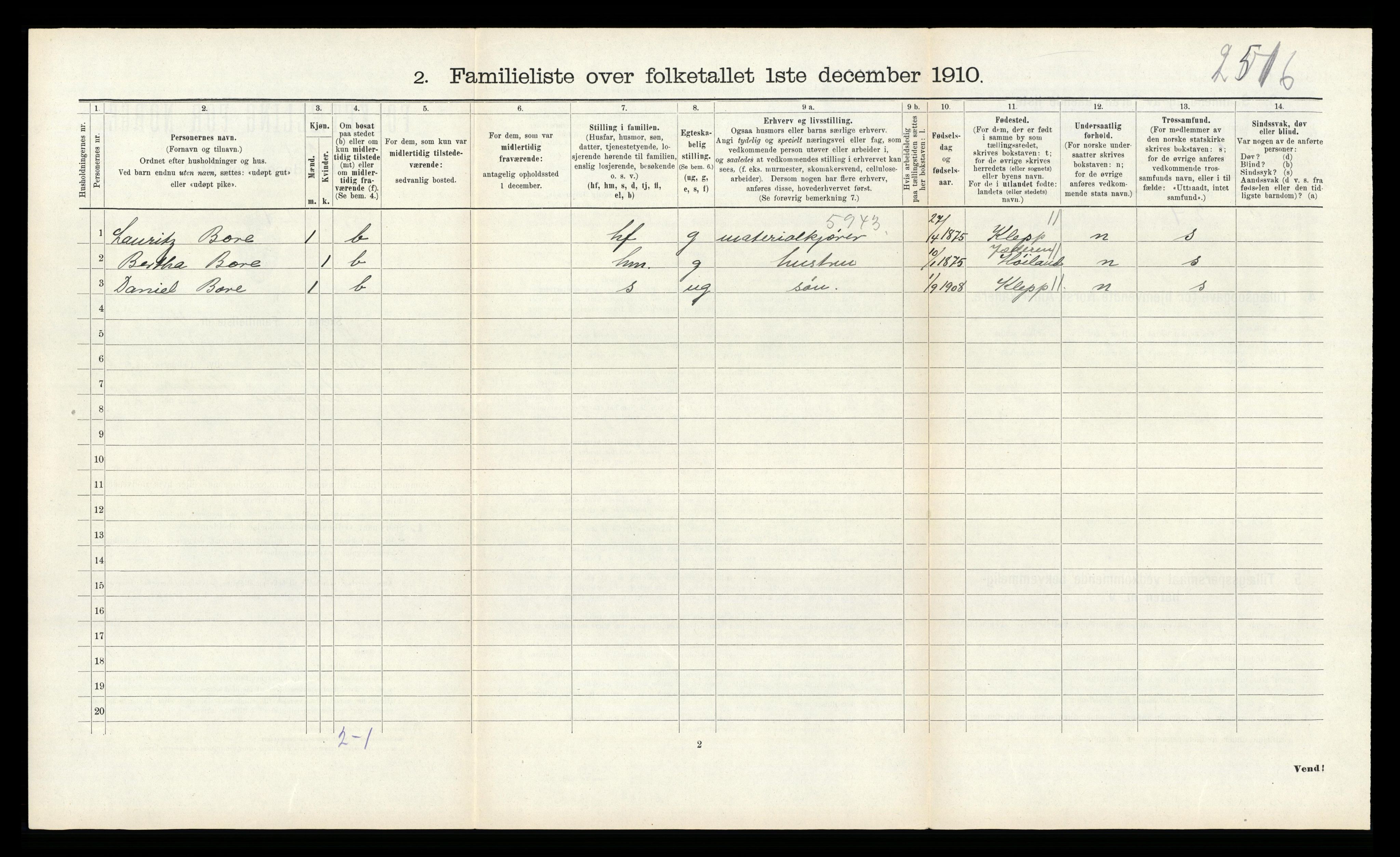 RA, Folketelling 1910 for 1102 Sandnes ladested, 1910, s. 711