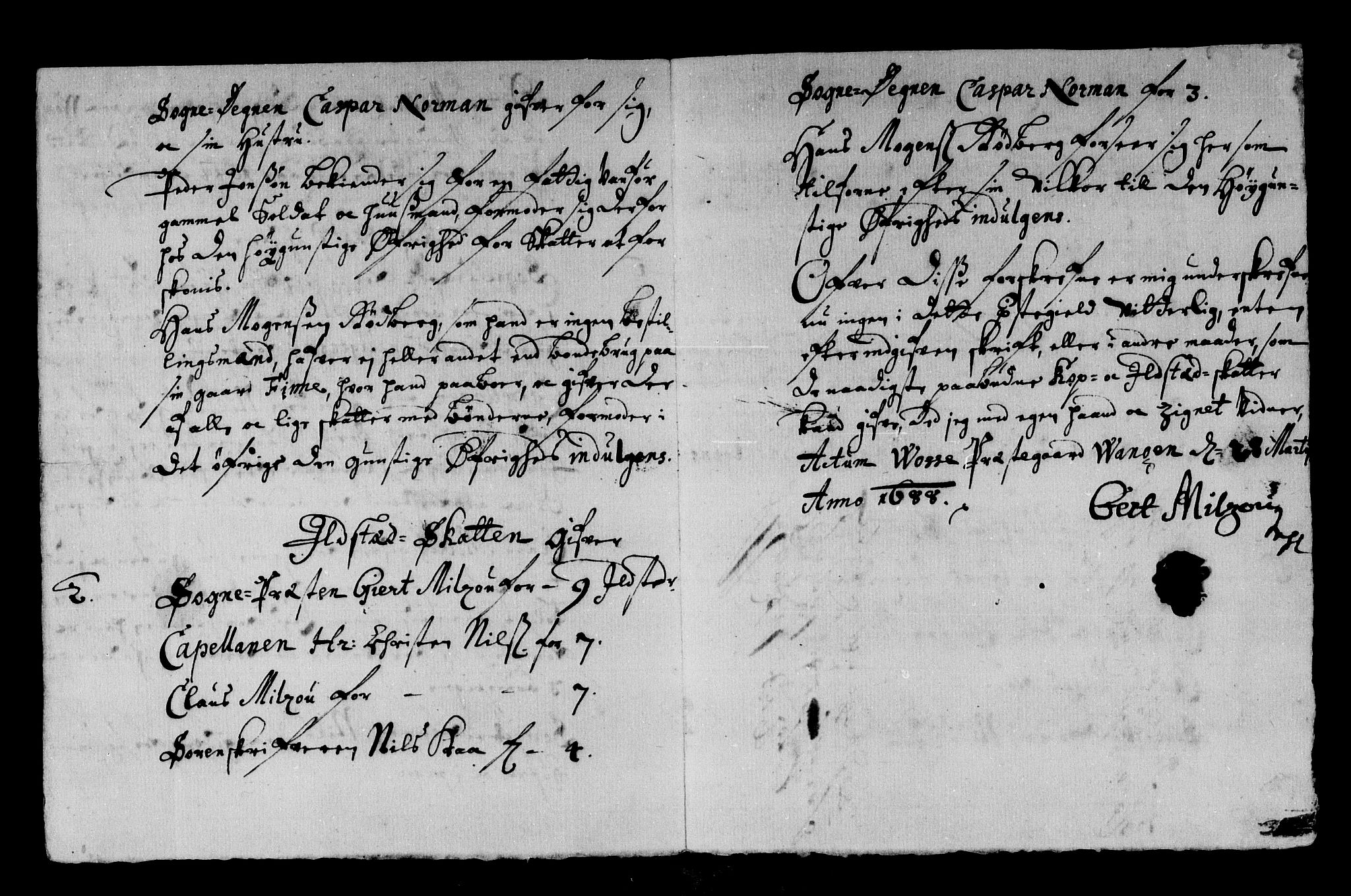 Rentekammeret inntil 1814, Reviderte regnskaper, Stiftamtstueregnskaper, Bergen stiftamt, AV/RA-EA-6043/R/Rc/L0086: Bergen stiftamt, 1688