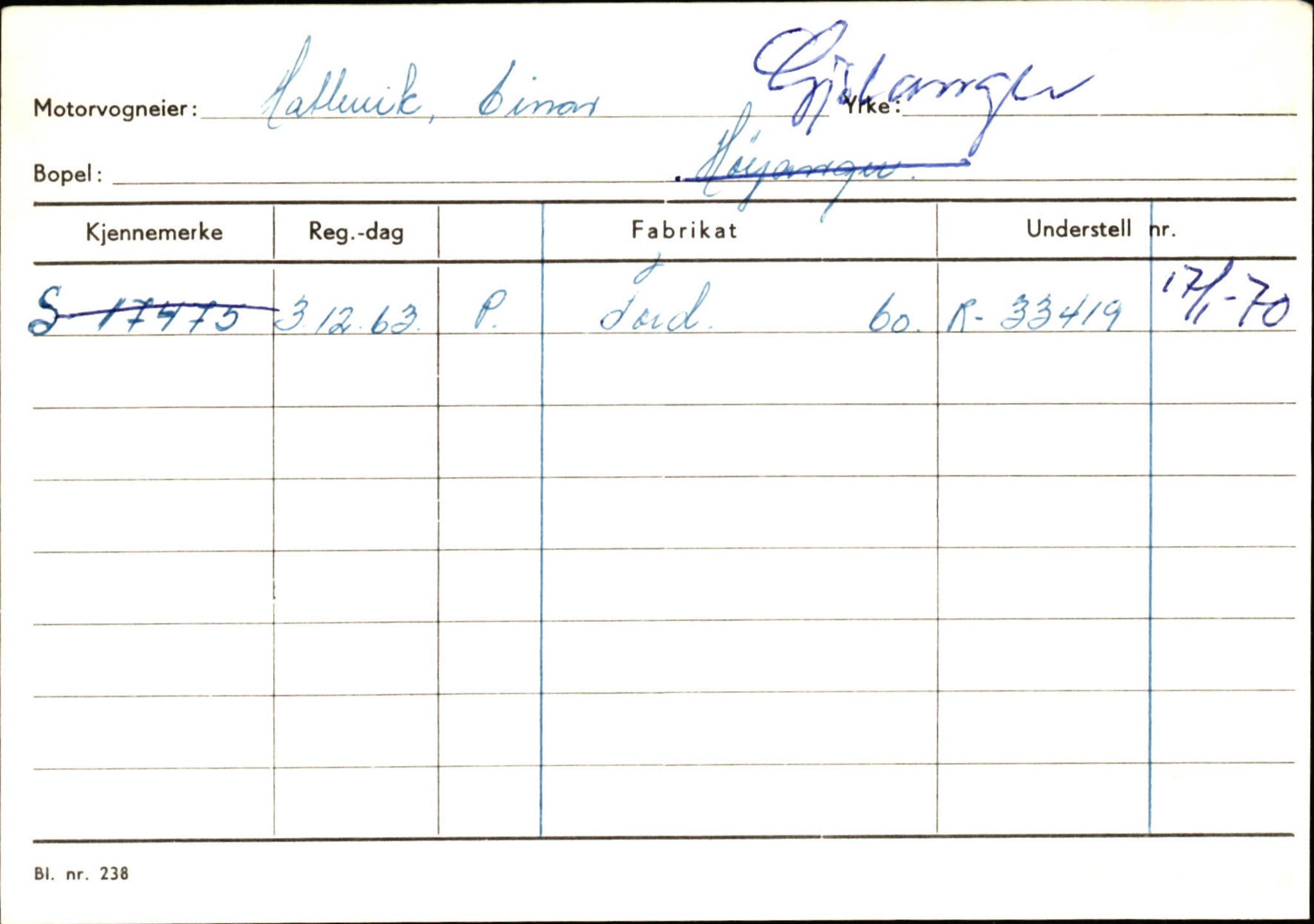 Statens vegvesen, Sogn og Fjordane vegkontor, AV/SAB-A-5301/4/F/L0125: Eigarregister Sogndal V-Å. Aurland A-Å. Fjaler A-N, 1945-1975, s. 1805