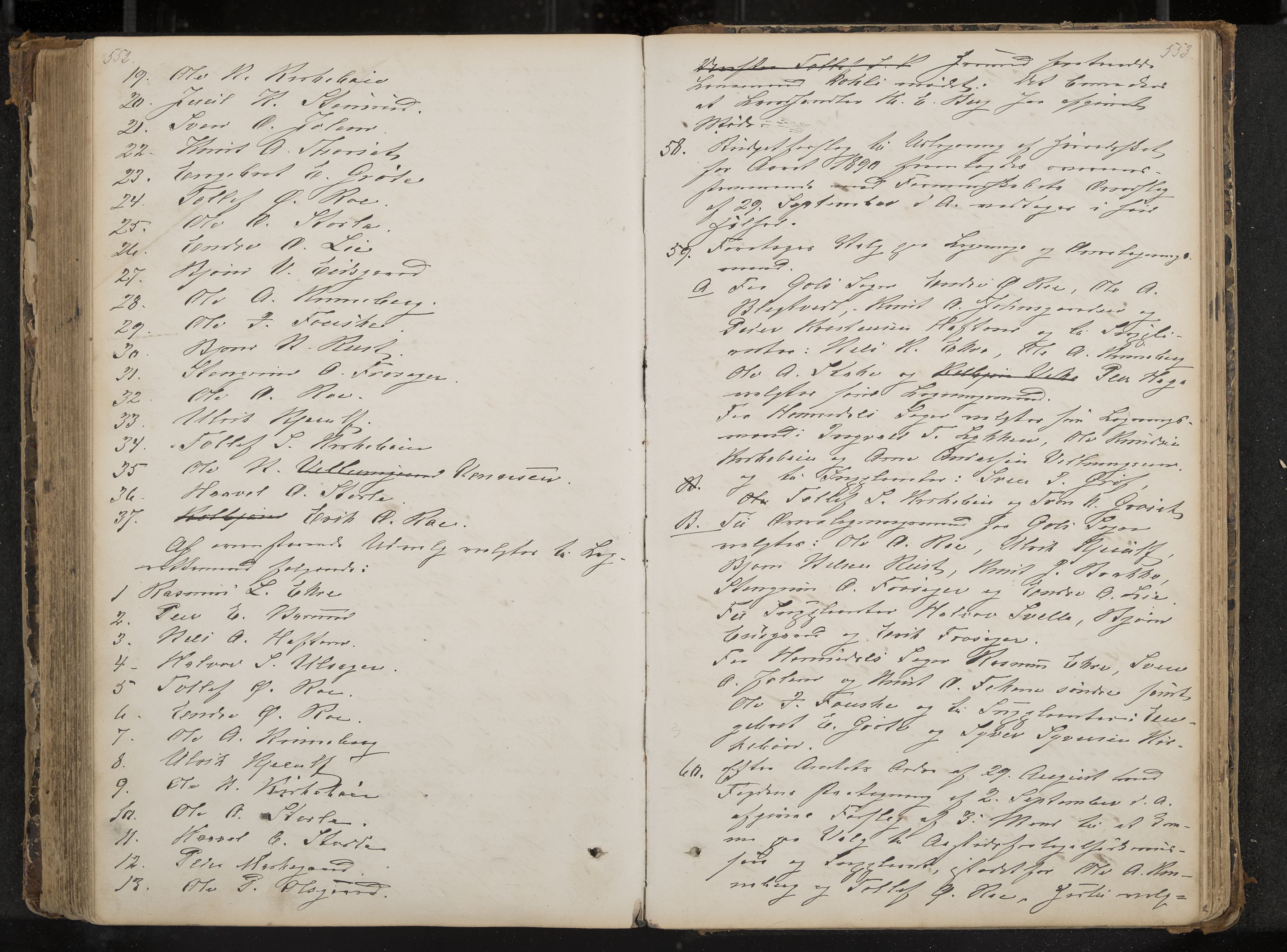 Gol formannskap og sentraladministrasjon, IKAK/0617021-1/A/Aa/L0002: Møtebok med register, 1870-1892, s. 552-553