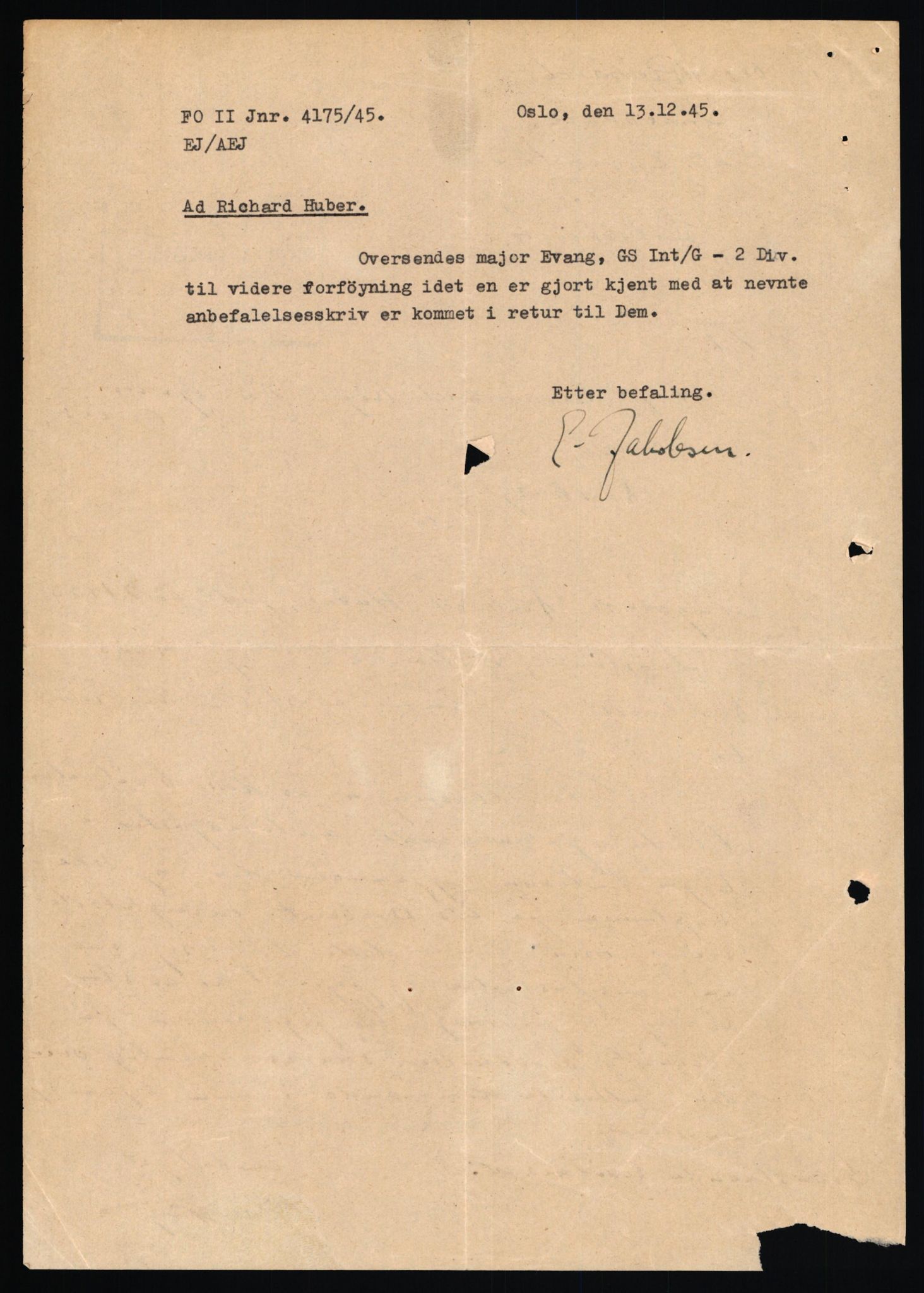 Forsvaret, Forsvarets overkommando II, AV/RA-RAFA-3915/D/Db/L0039: CI Questionaires. Tyske okkupasjonsstyrker i Norge. Østerrikere., 1945-1946, s. 83