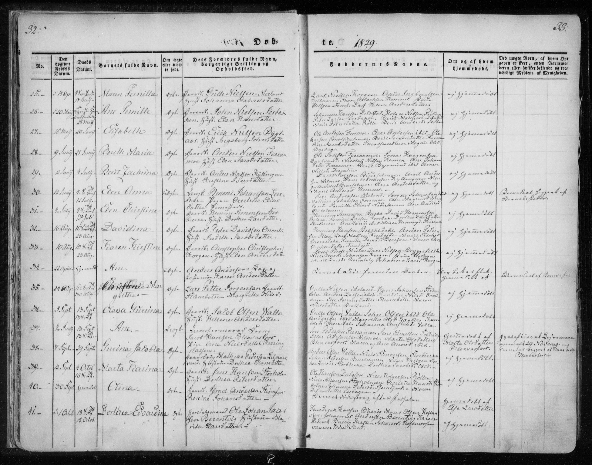 Ministerialprotokoller, klokkerbøker og fødselsregistre - Nordland, AV/SAT-A-1459/825/L0354: Ministerialbok nr. 825A08, 1826-1841, s. 32-33